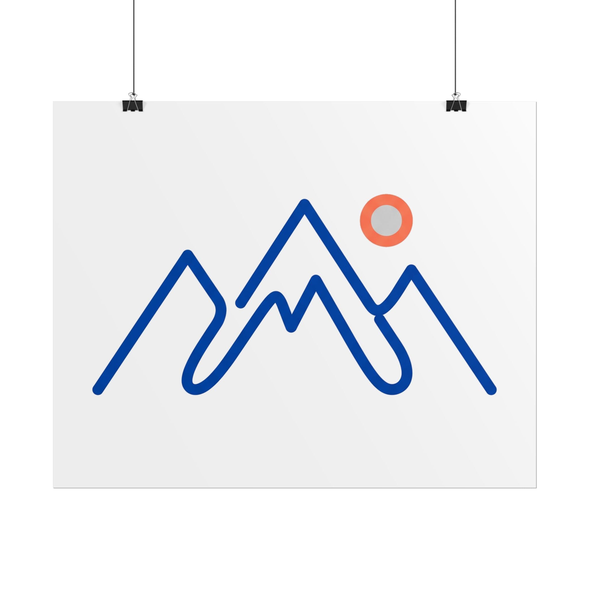 One Line Mountain Poster