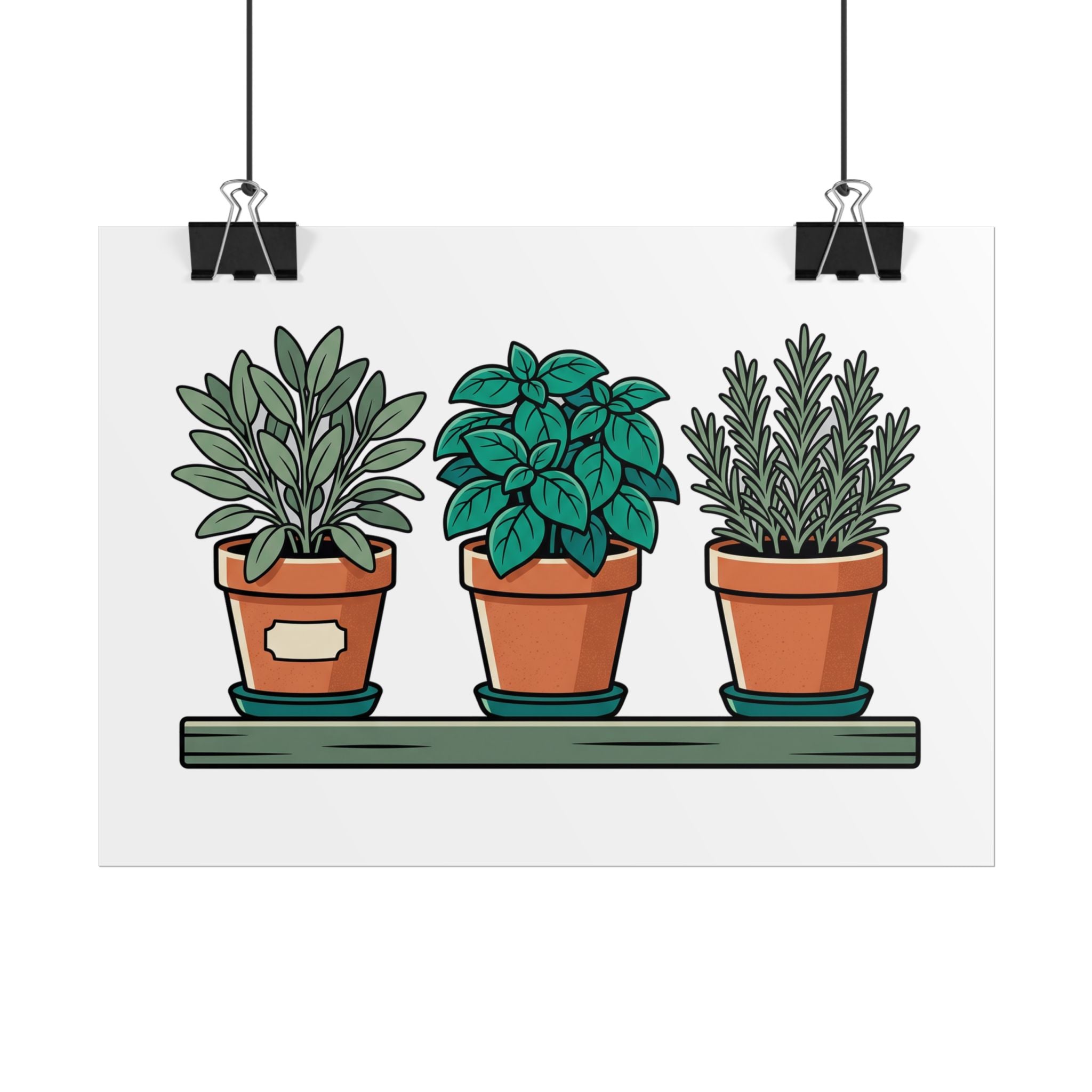 Cottage Window Herbs Poster