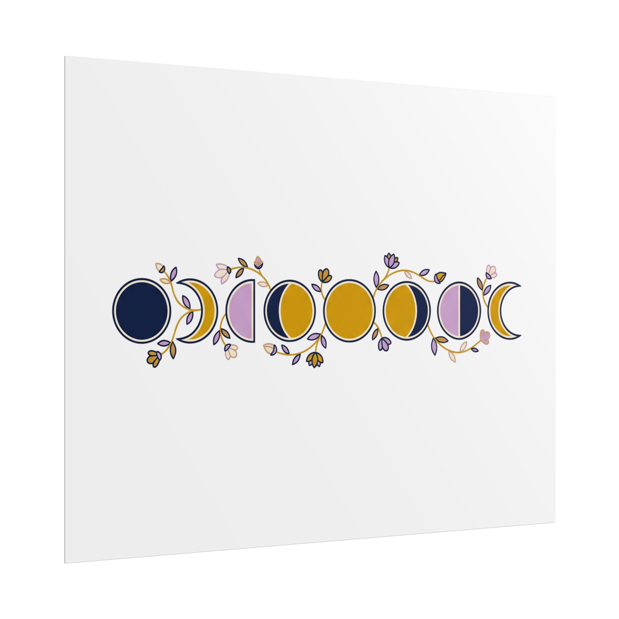 Moon Phases Botanical Poster
