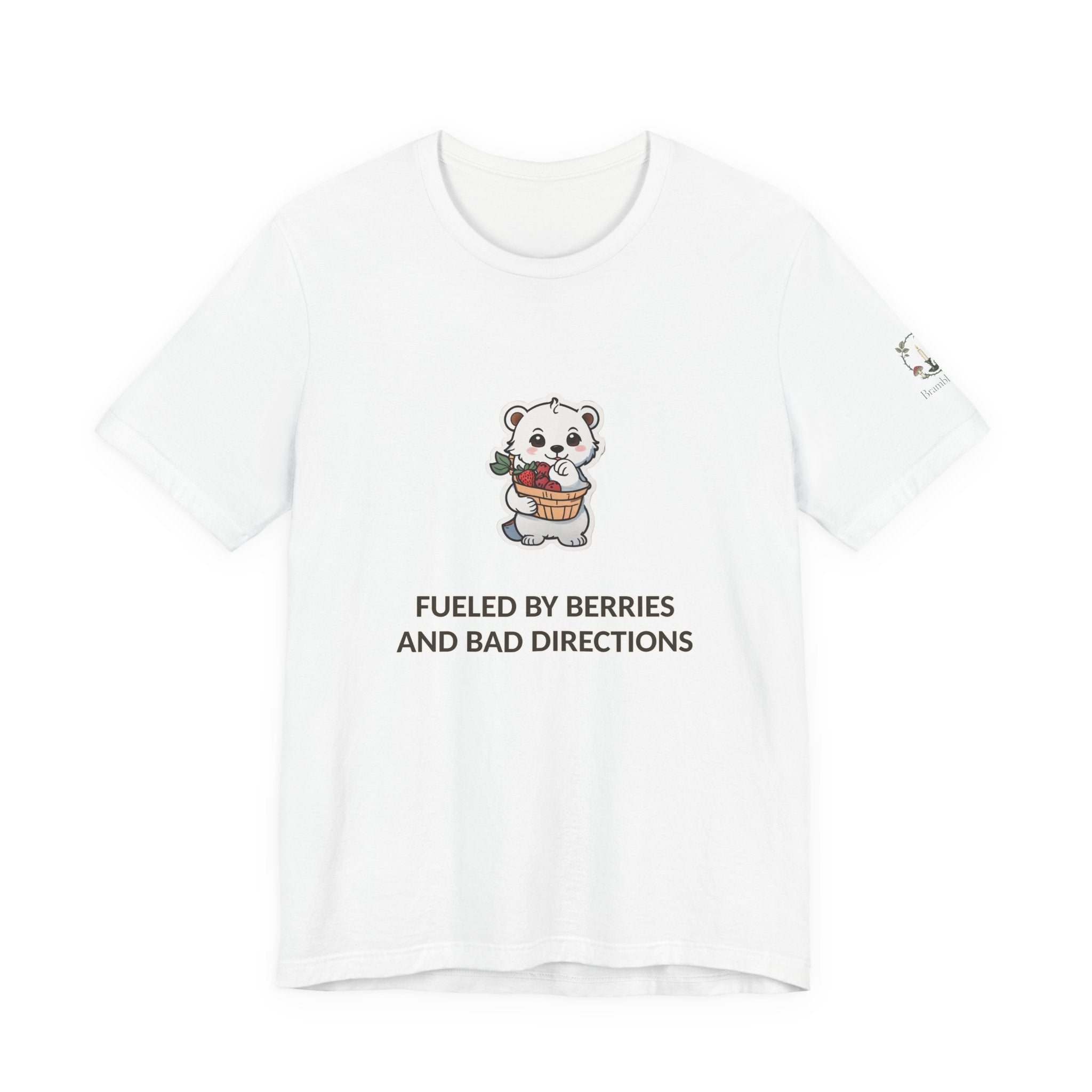 Bear Eating Berries Tee — "Fueled by Berries and Bad Directions" Cute Graphic T-Shirt