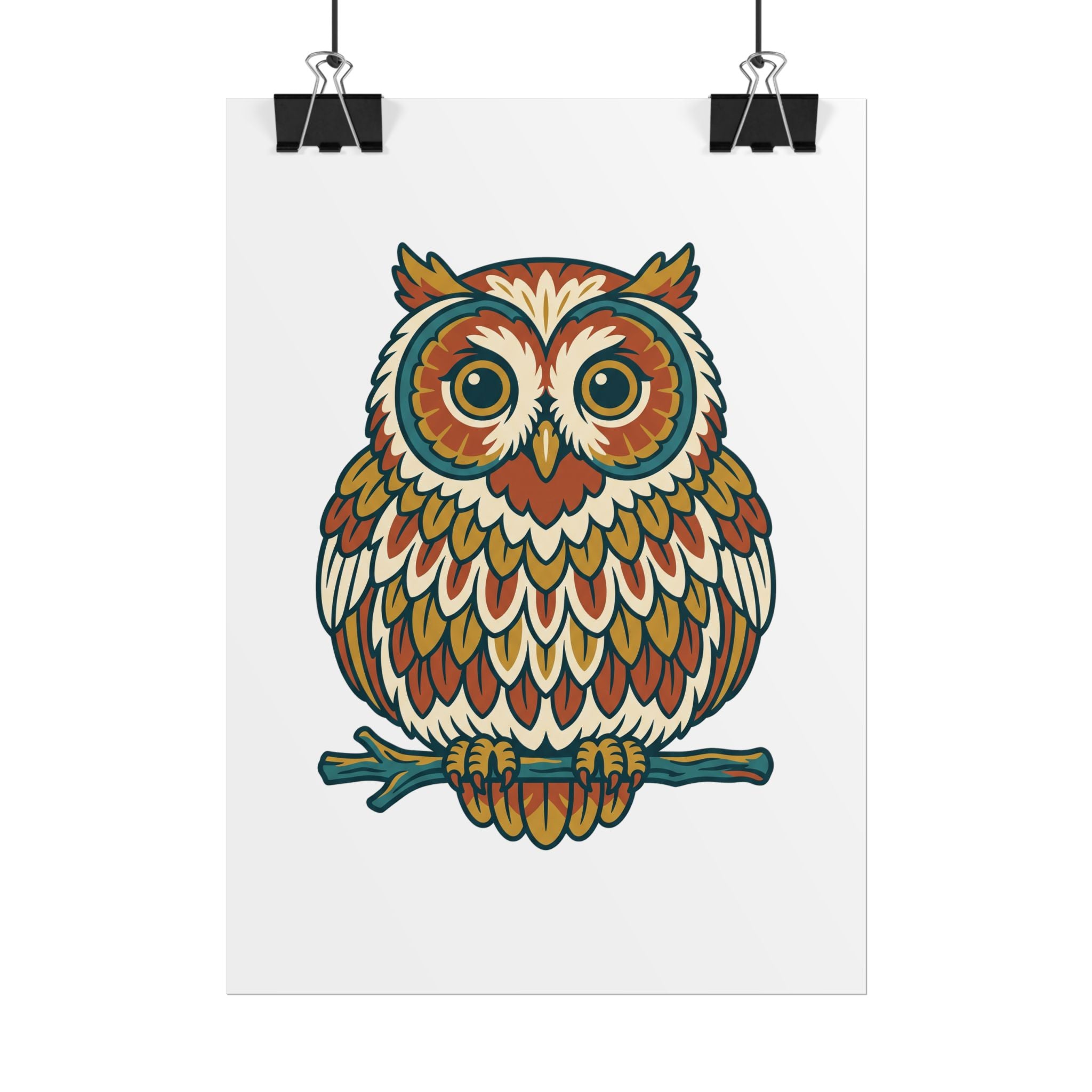 Round Owl Poster