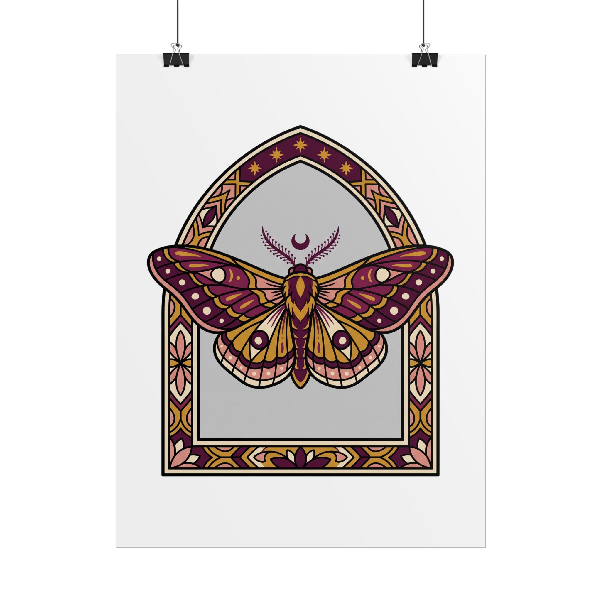 Arched Moth Stars Poster