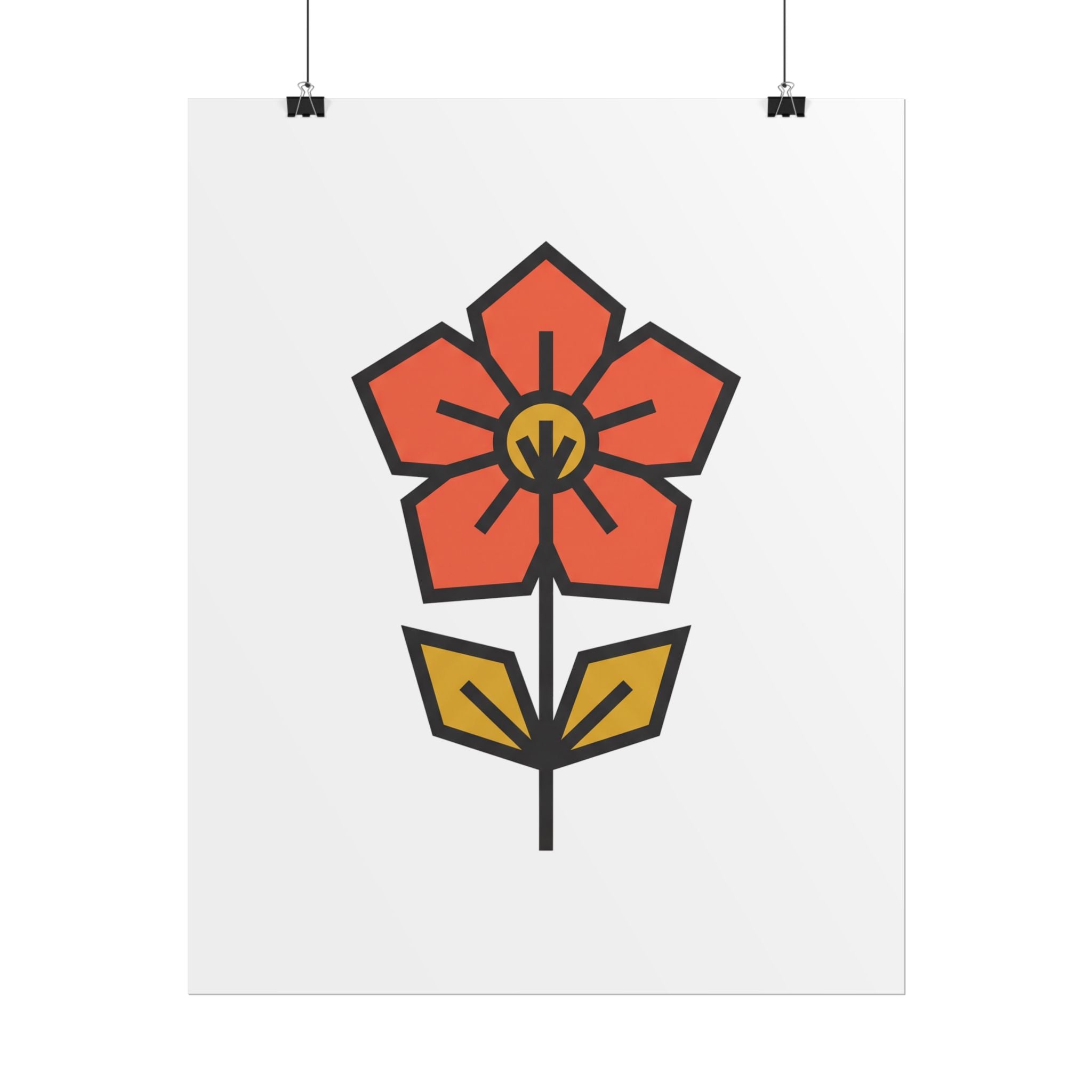 Minimal Wildflower Icon Poster