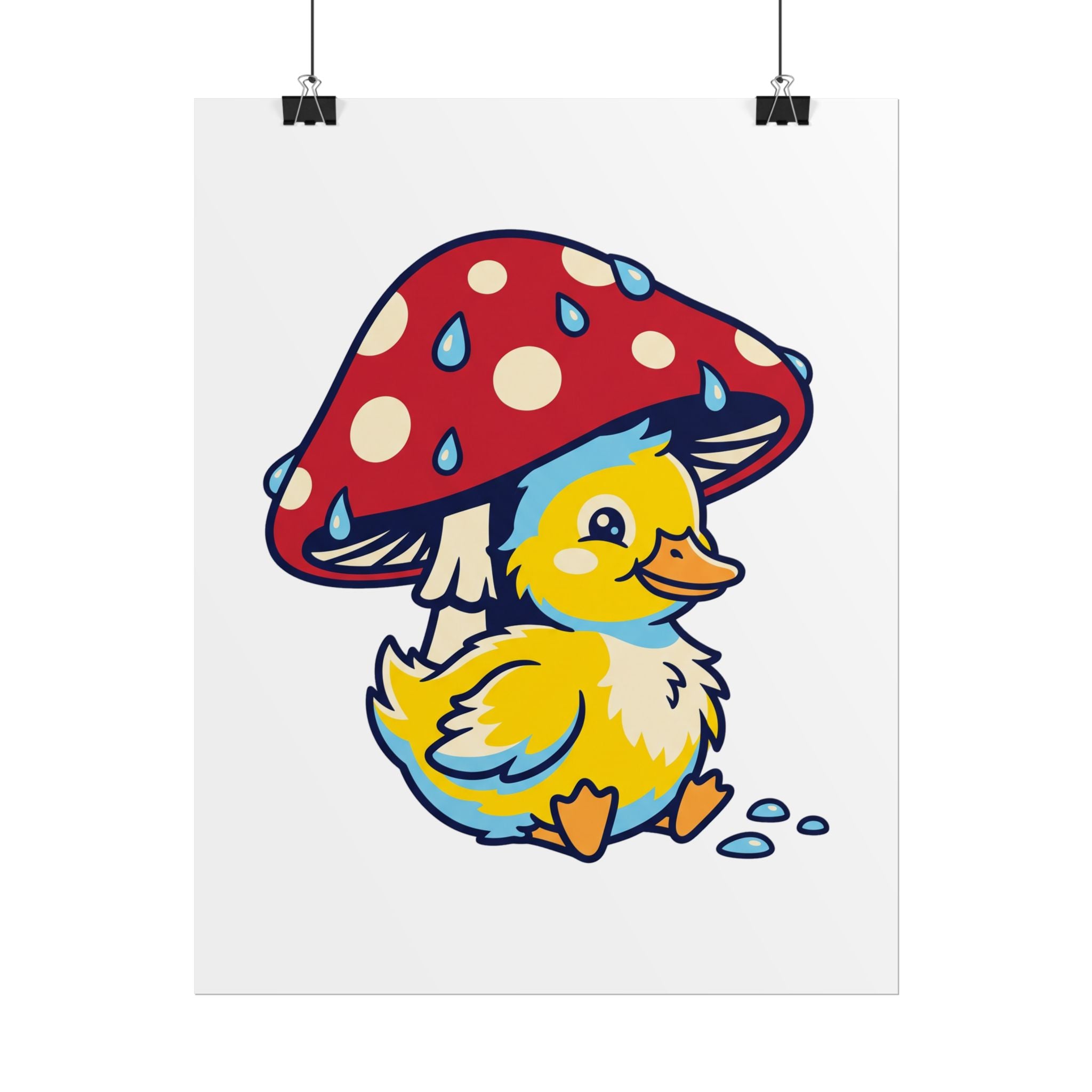Duckling in Rain Poster