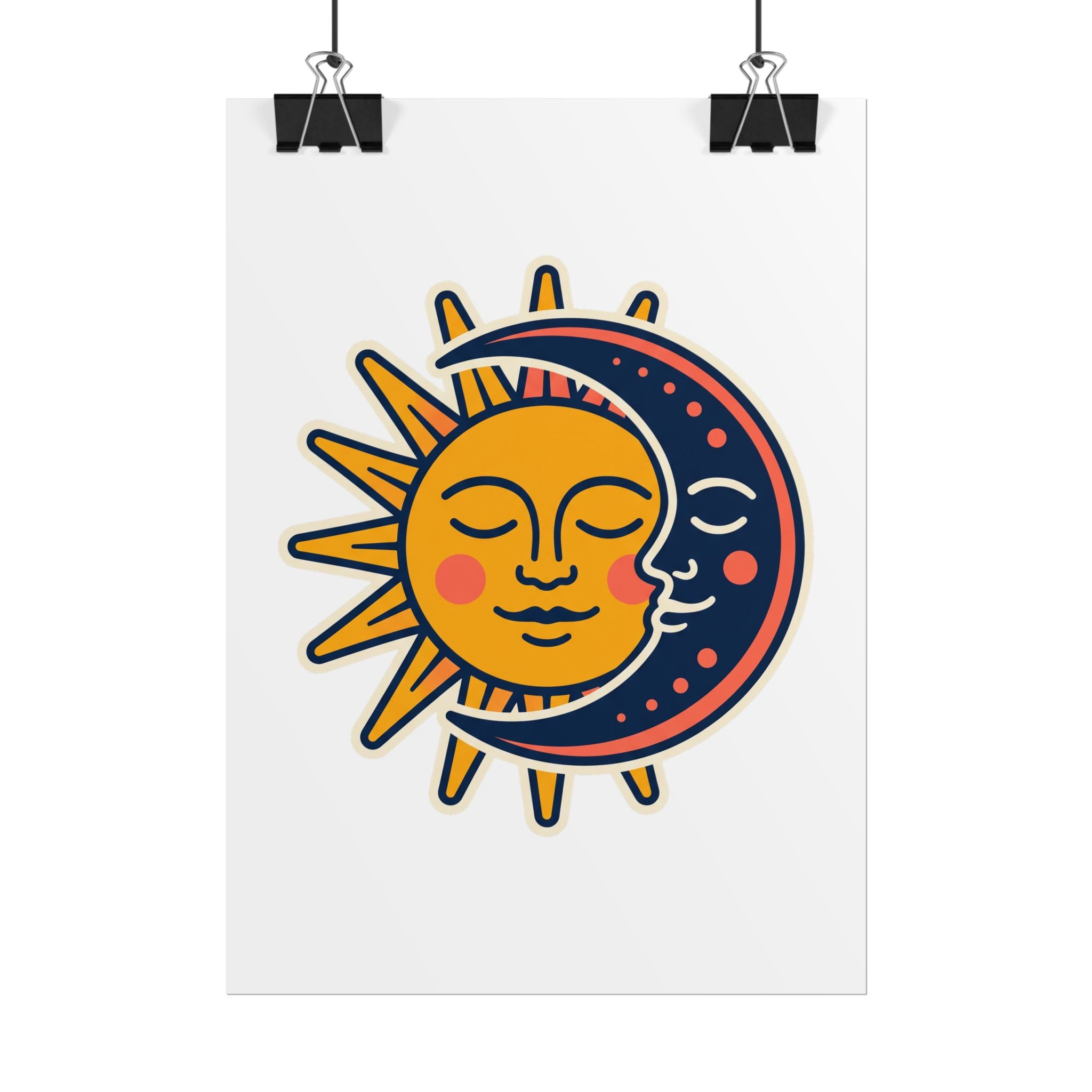 Sun Moon Faces Poster