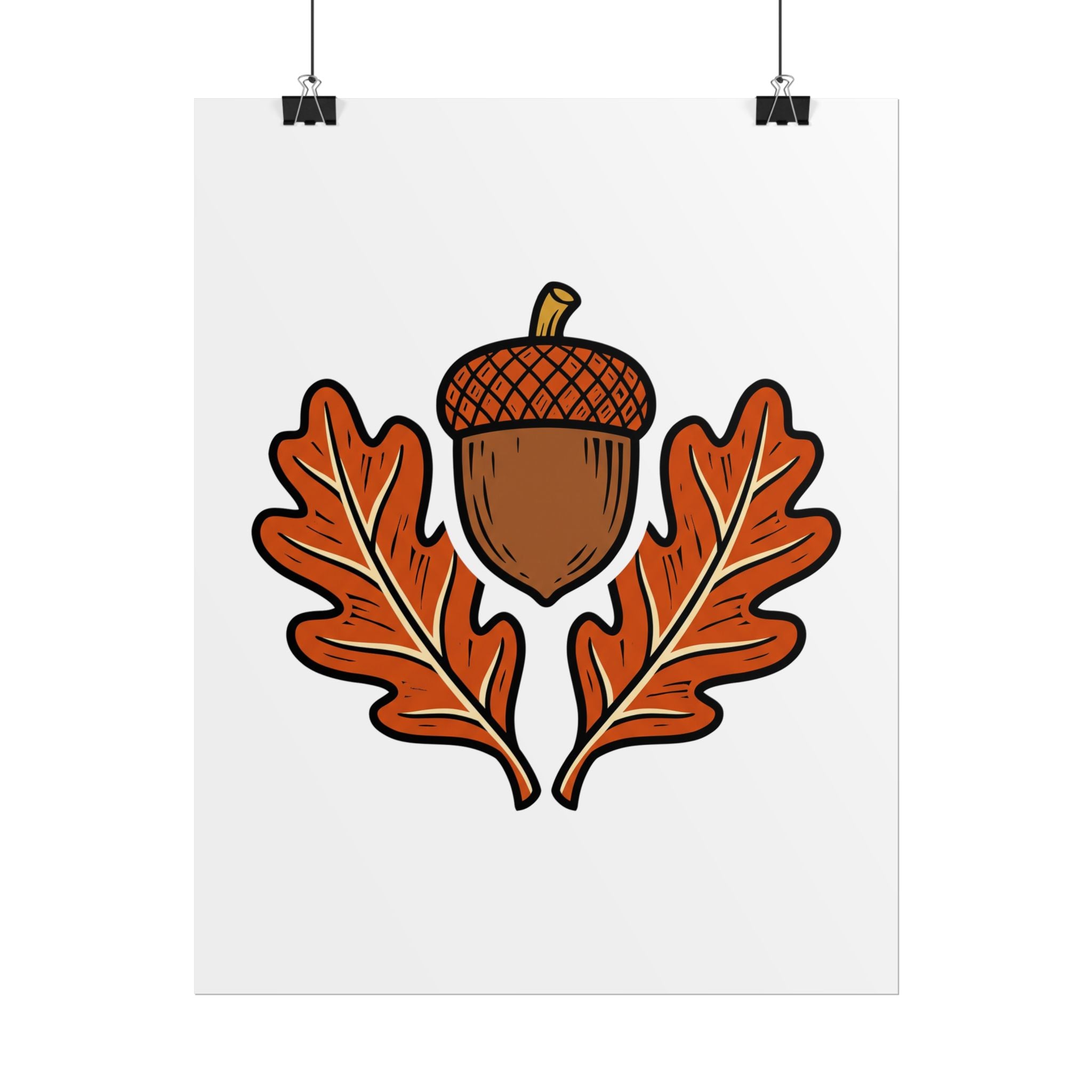 Acorn and Oak Leaf Poster