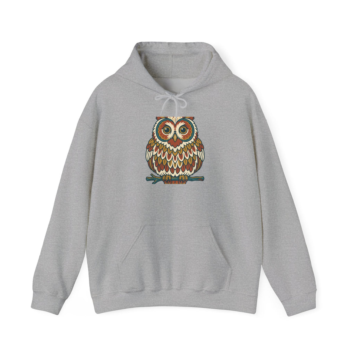 Round Owl Hoodie, Cute Woodland Bird Fleece Pullover
