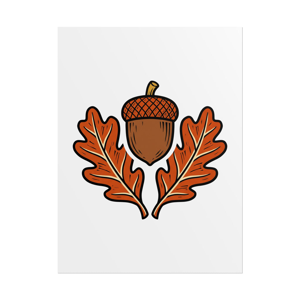 Acorn and Oak Leaf Poster