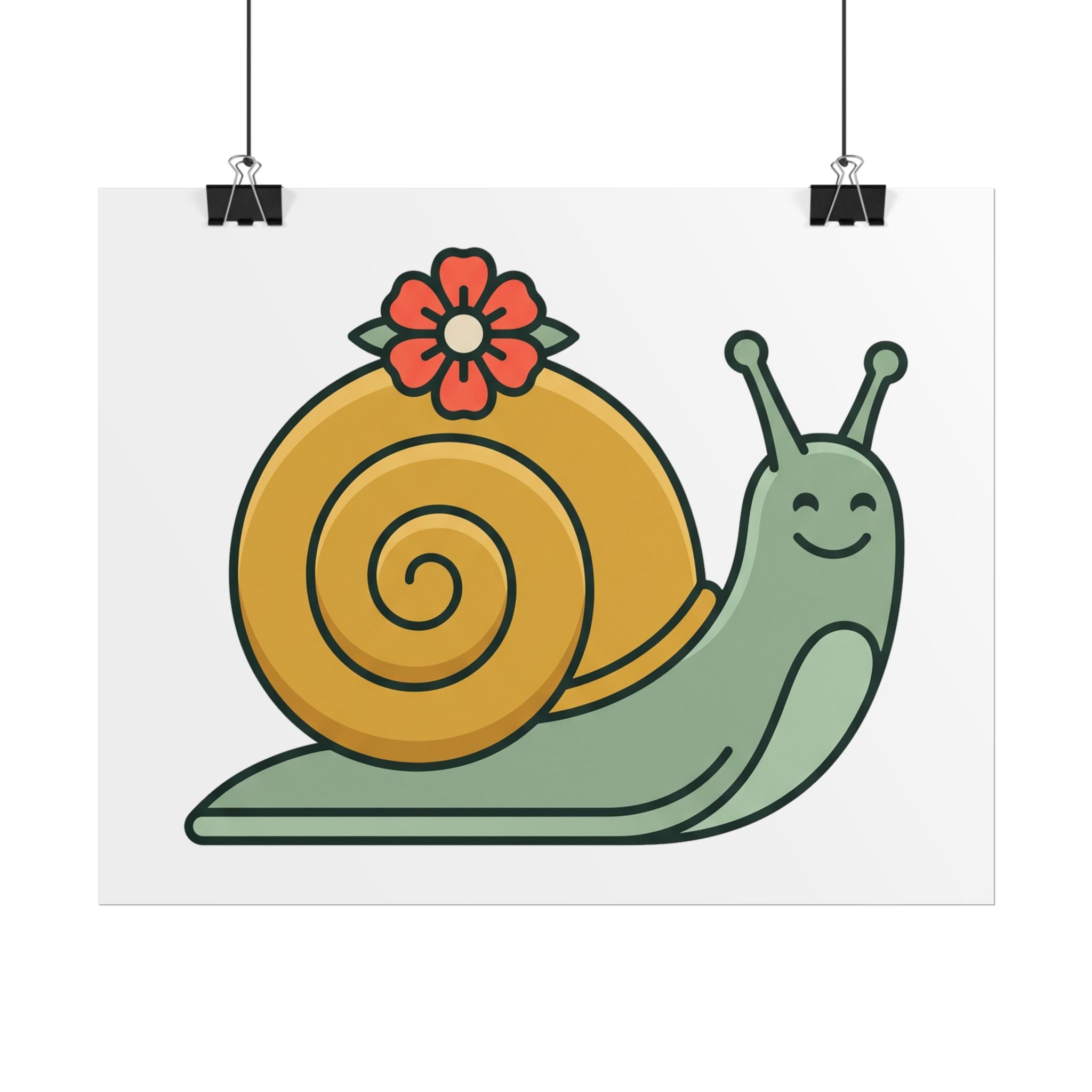Snail with Flower Shell Poster