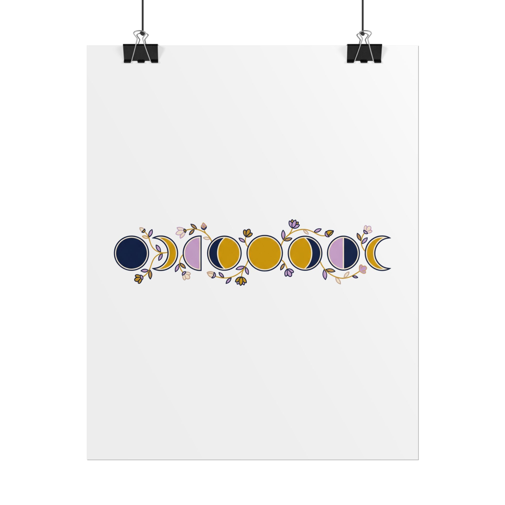 Moon Phases Botanical Poster