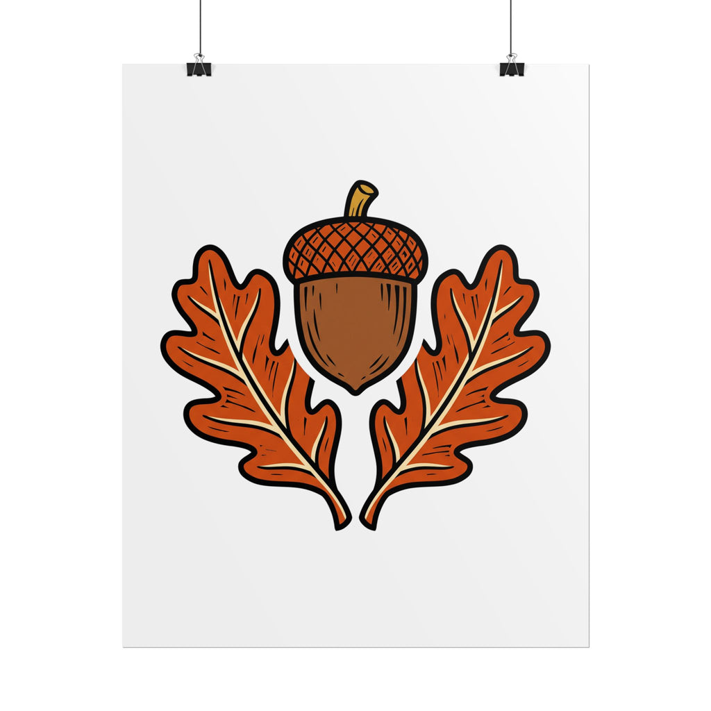 Acorn and Oak Leaf Poster