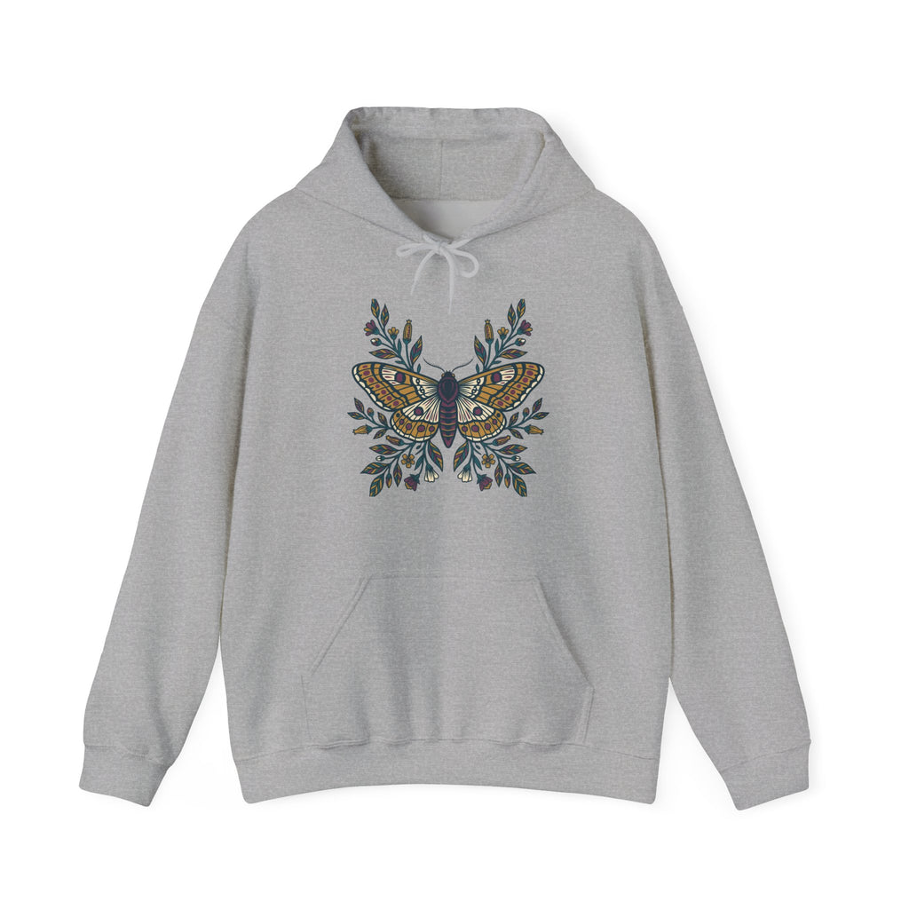 Botanical Moth and Flora Hoodie