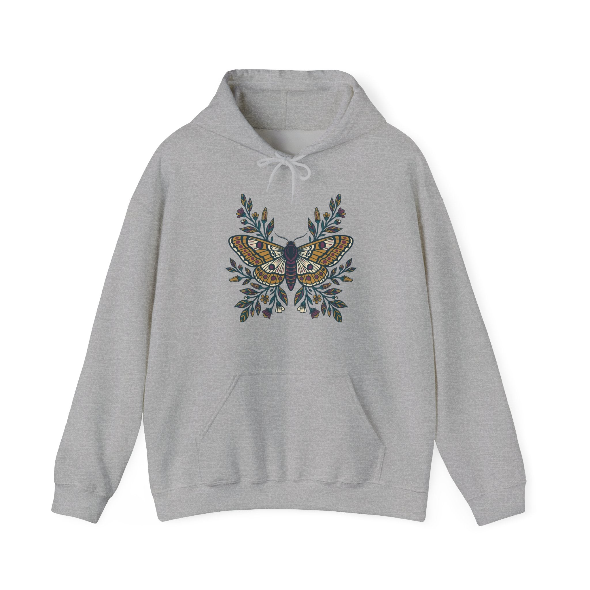 Botanical Moth and Flora Hoodie