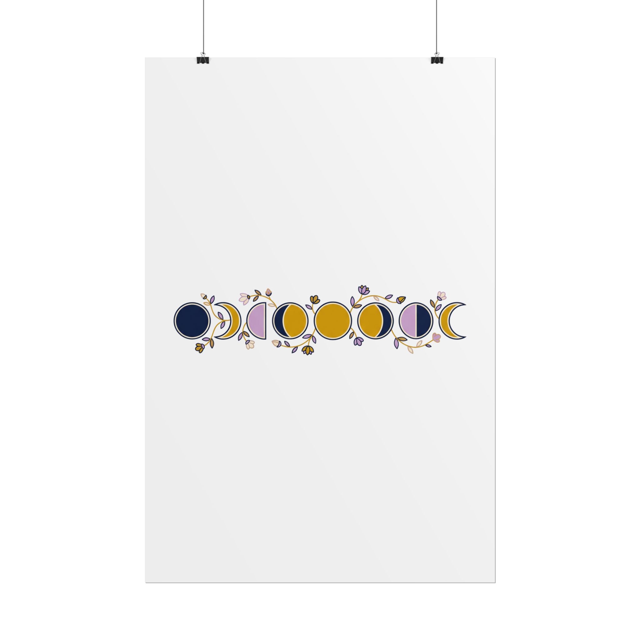 Moon Phases Botanical Poster