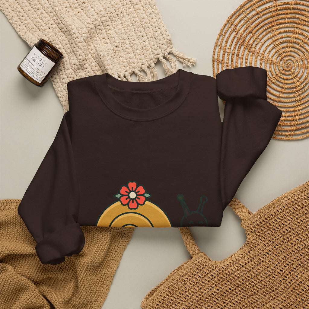 Cute Snail Graphic Sweatshirt – Floral Shell Cozy Crewneck