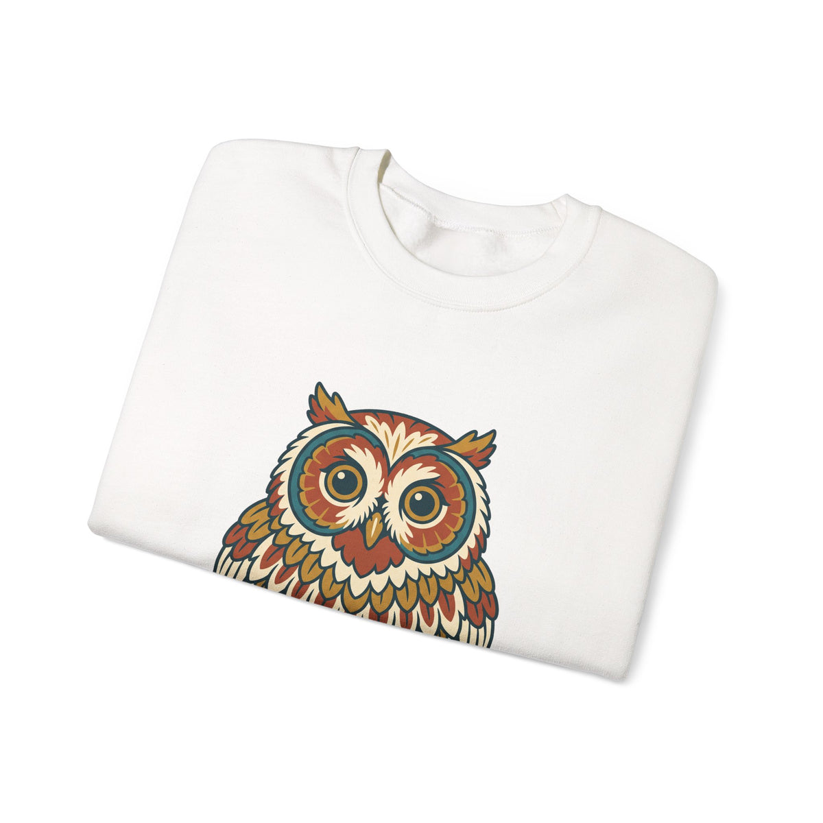 Round Owl Crewneck, Cute Woodland Bird Lover Sweatshirt