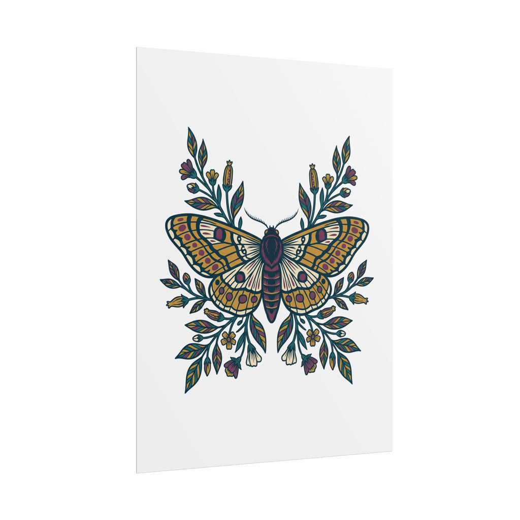 Botanical Moth and Flora Poster