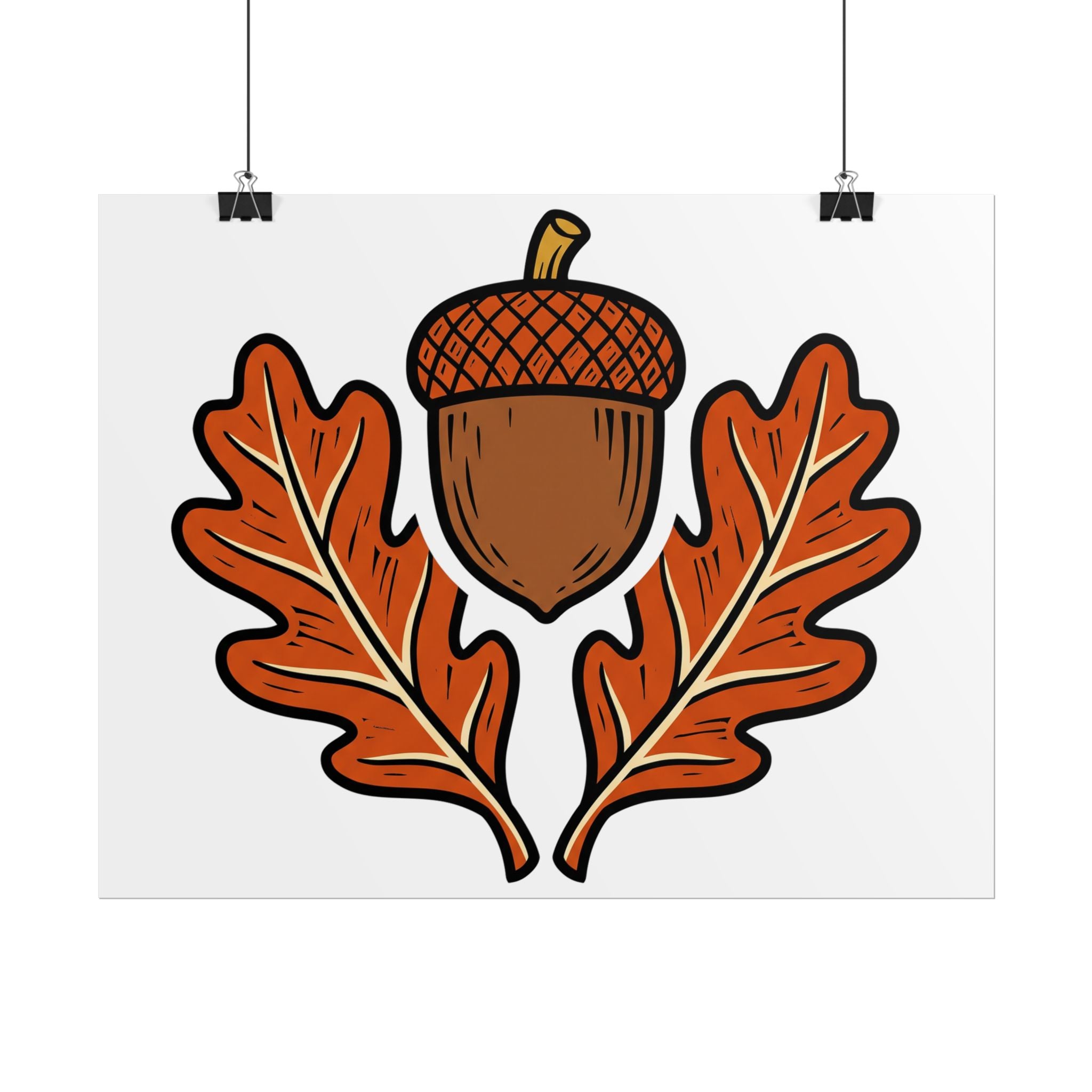 Acorn and Oak Leaf Poster