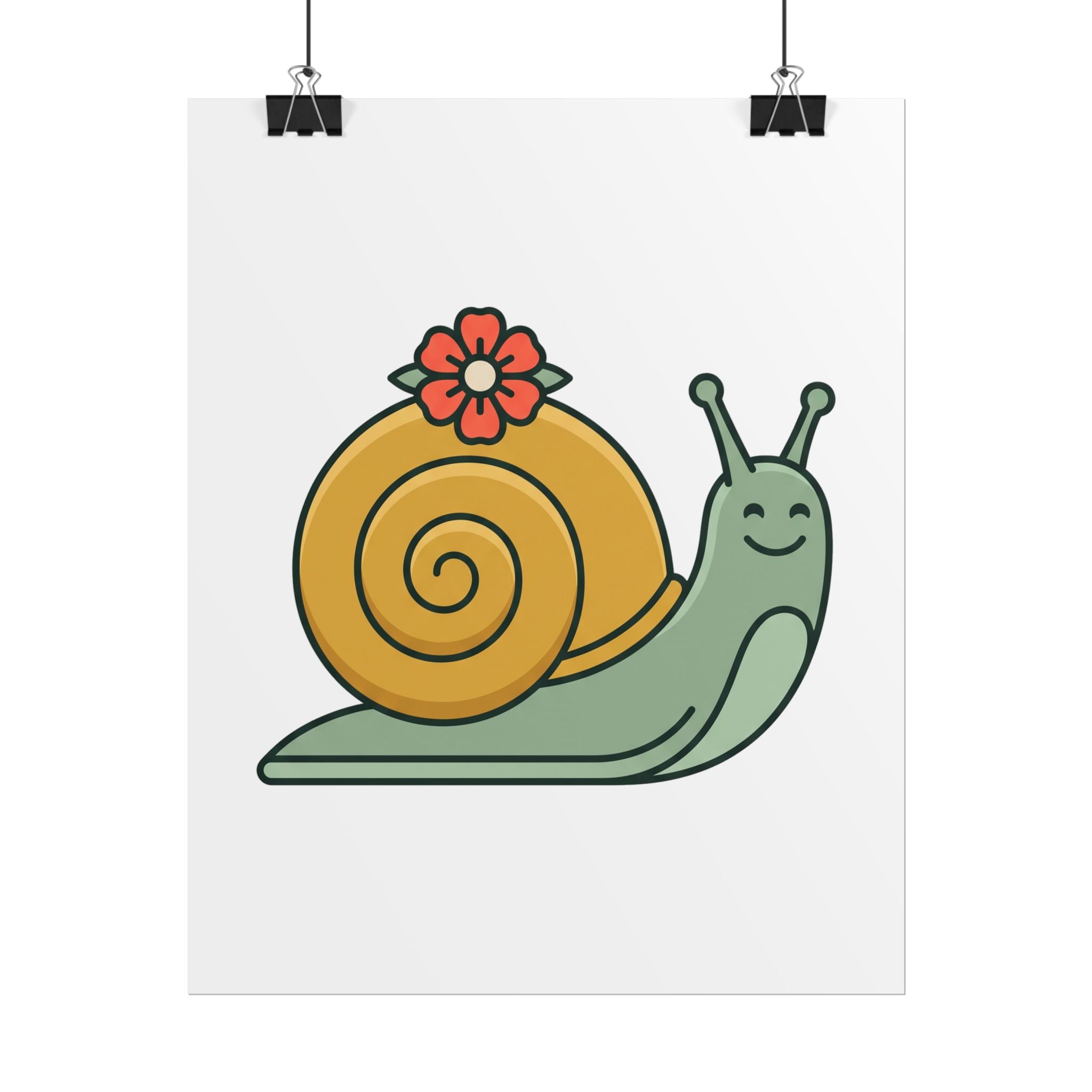 Snail with Flower Shell Poster