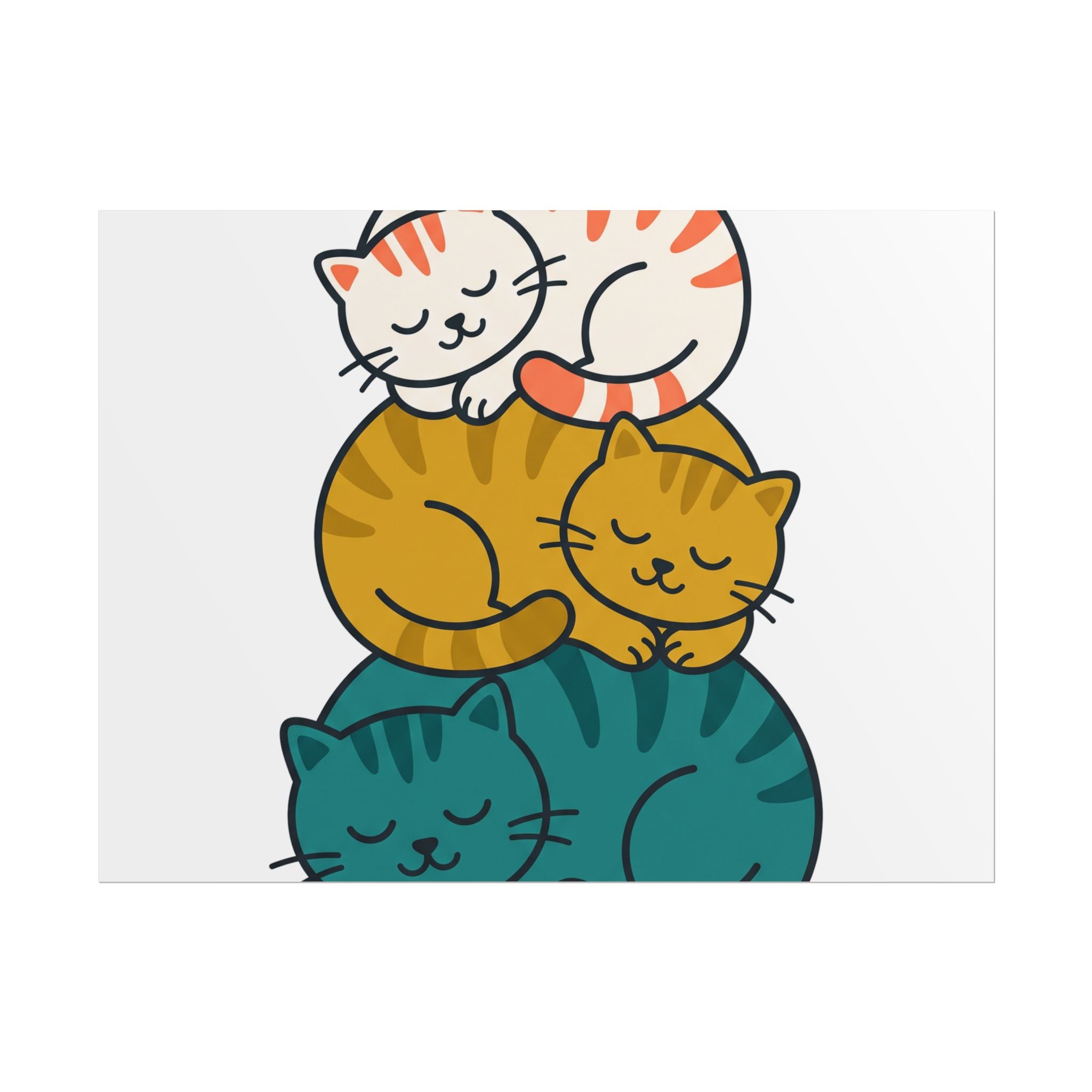 Sleepy Cat Stack Poster