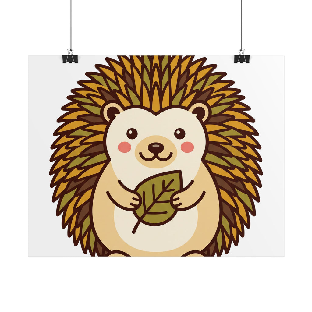 Chubby Hedgehog Poster, Cute Woodland Nursery Art Print
