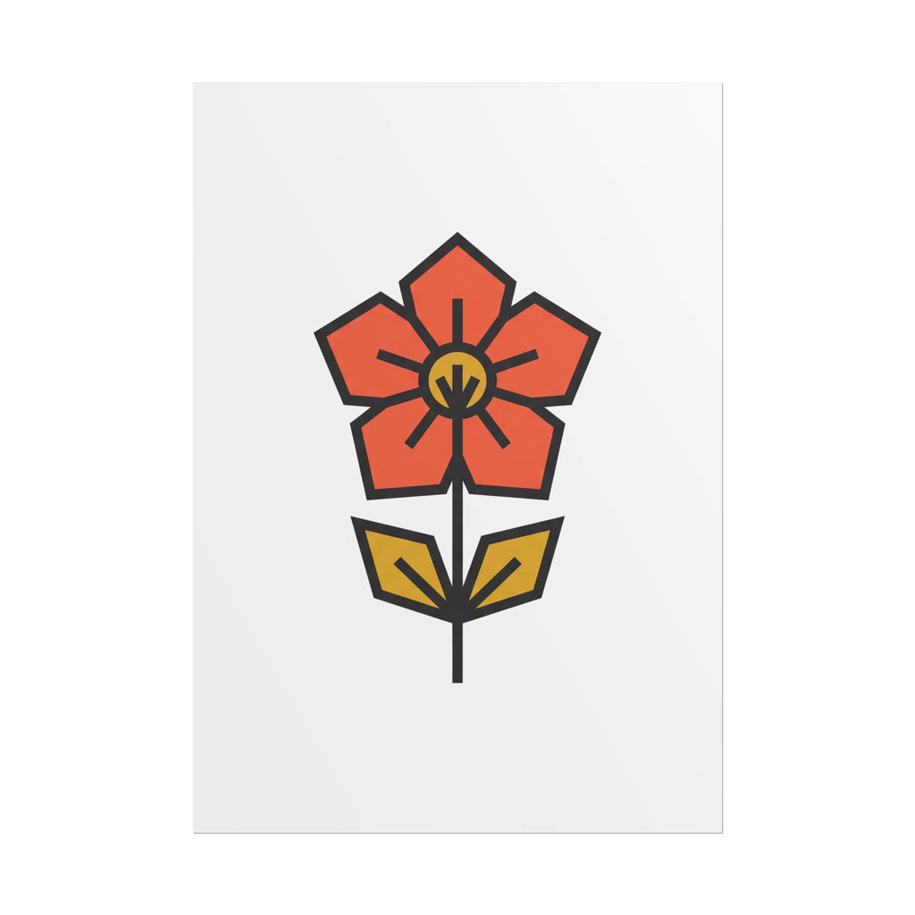 Minimal Wildflower Icon Poster