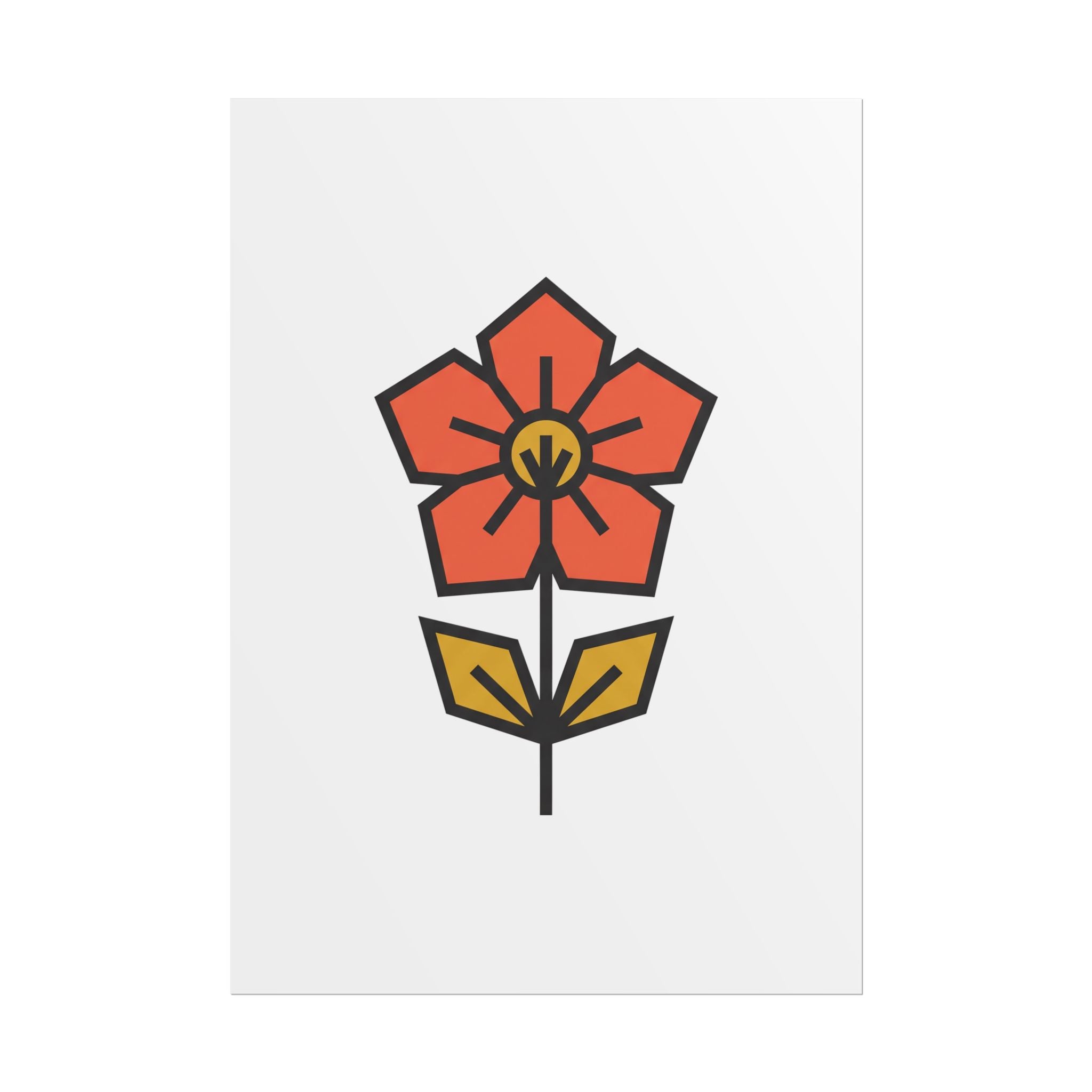 Minimal Wildflower Icon Poster
