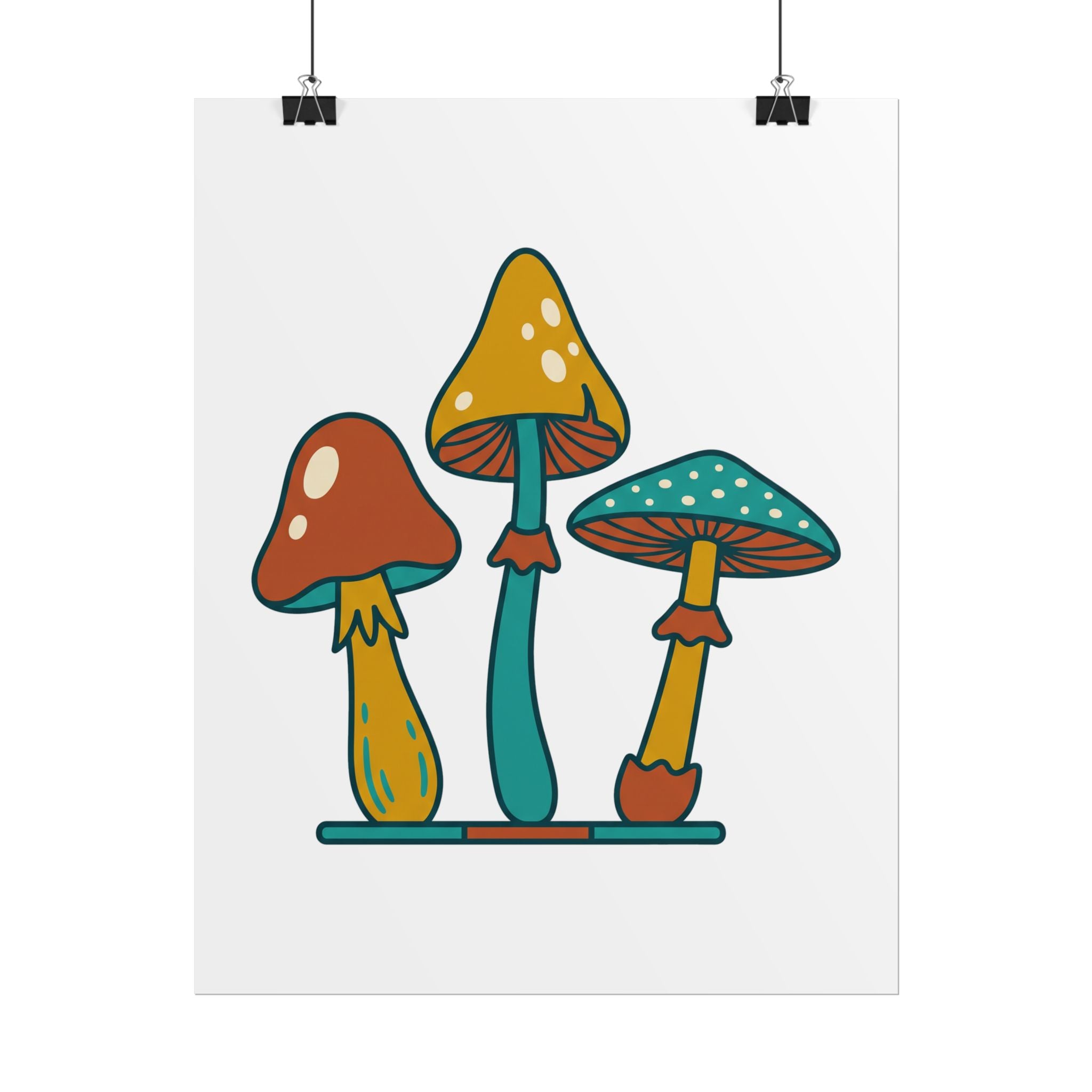 Mushroom Trio Botanical Poster