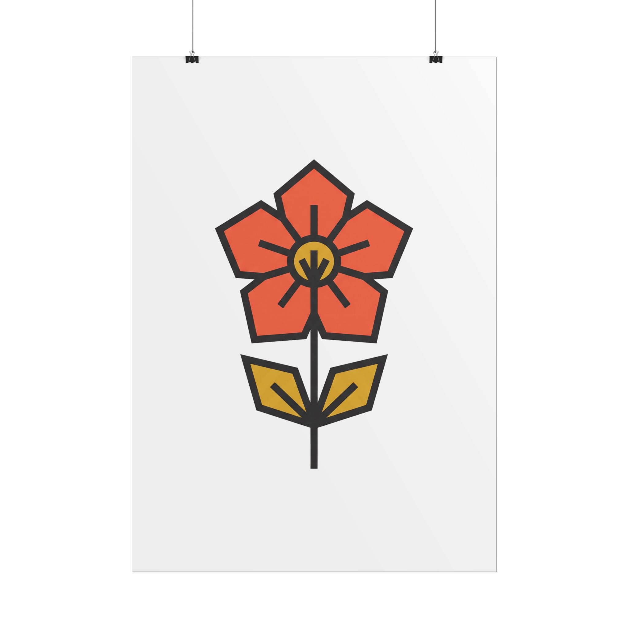 Minimal Wildflower Icon Poster