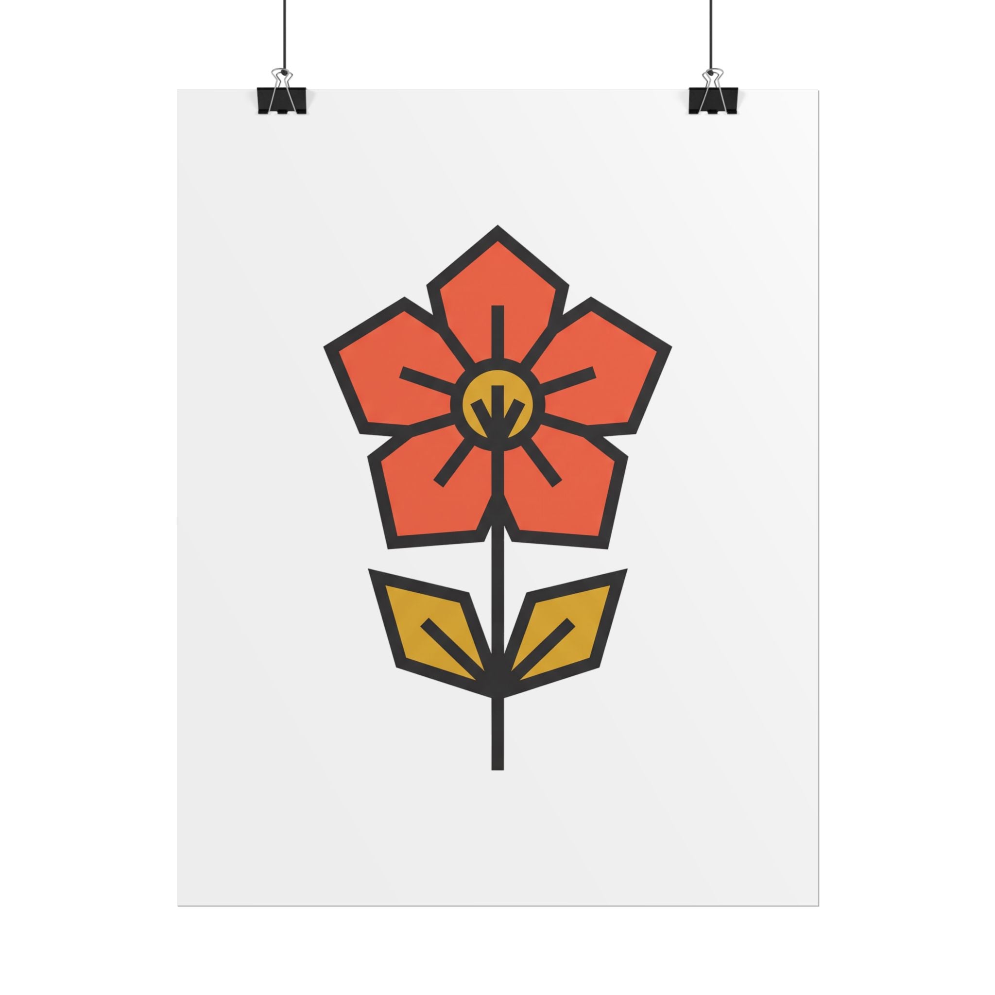 Minimal Wildflower Icon Poster