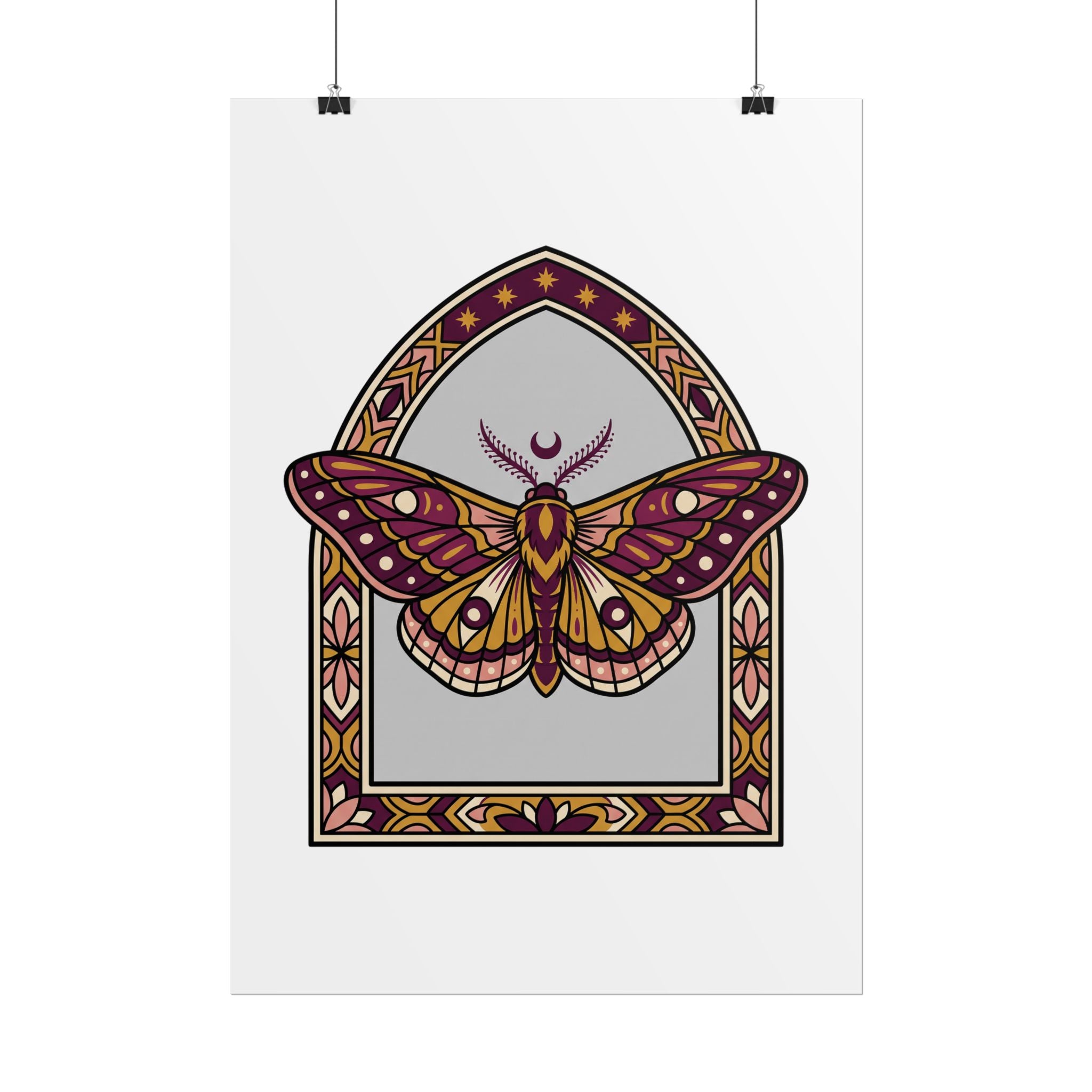Arched Moth Stars Poster