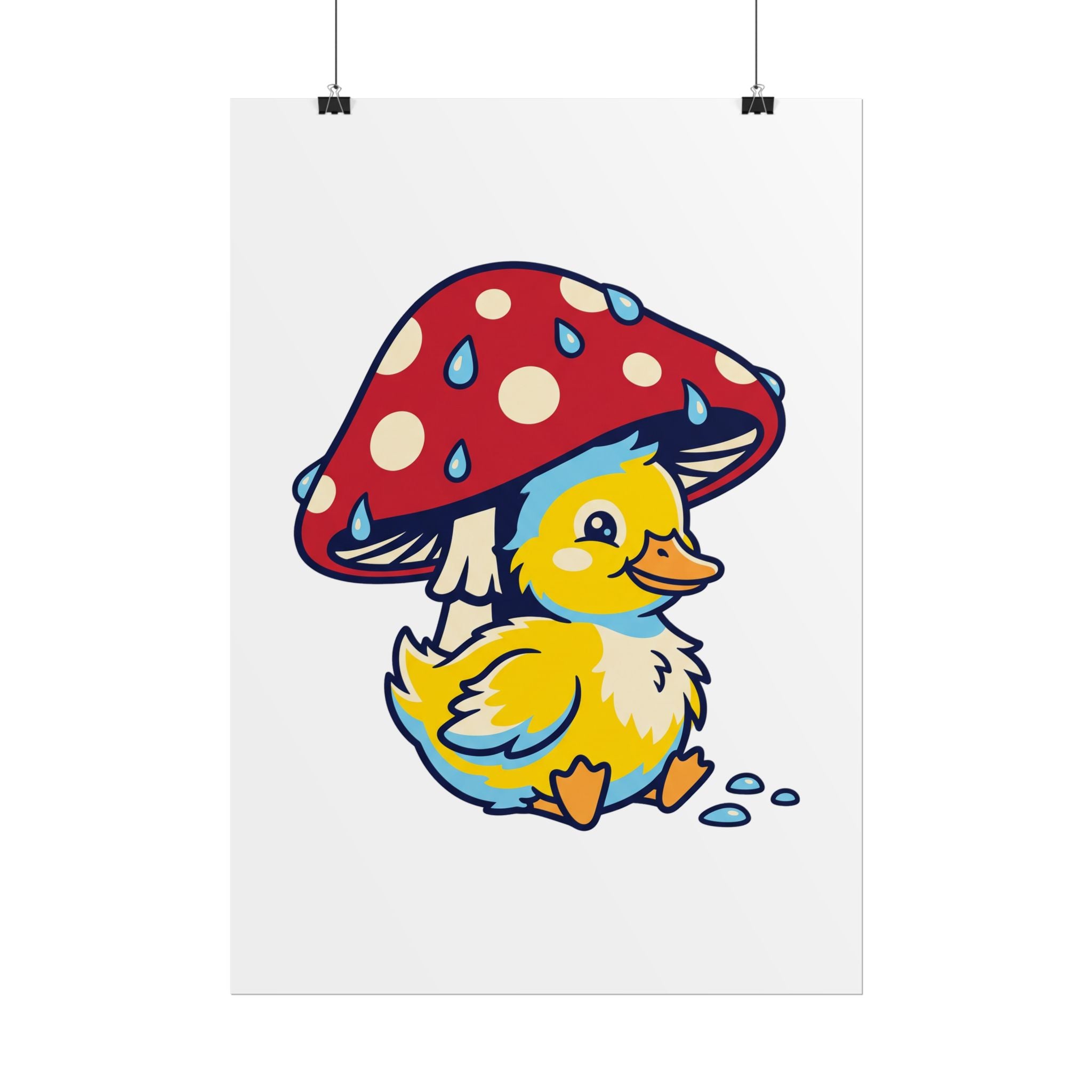 Duckling in Rain Poster
