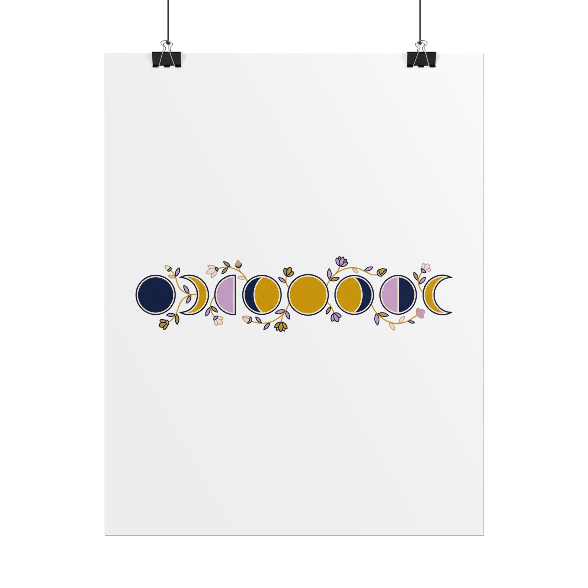 Moon Phases Botanical Poster
