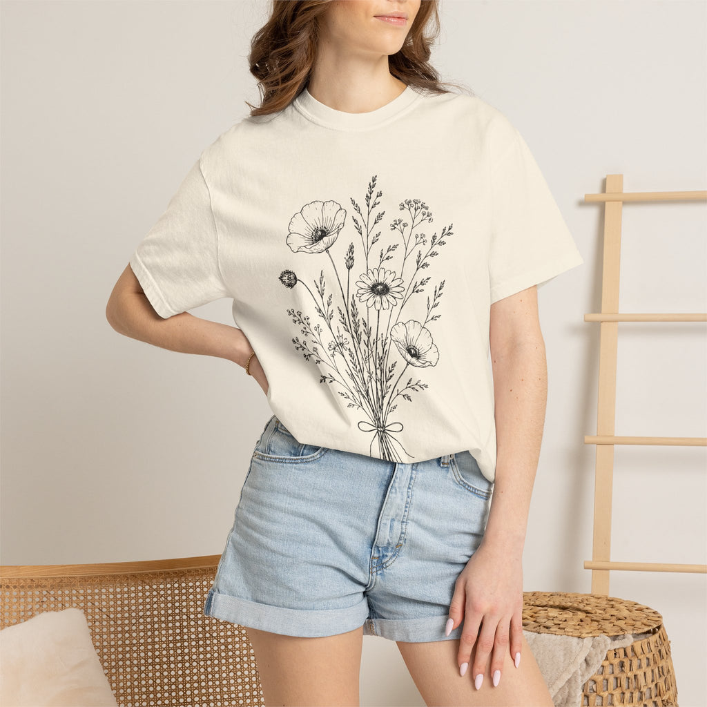 Floral Bouquet Tee Poppy & Wildflower Graphic T-Shirt