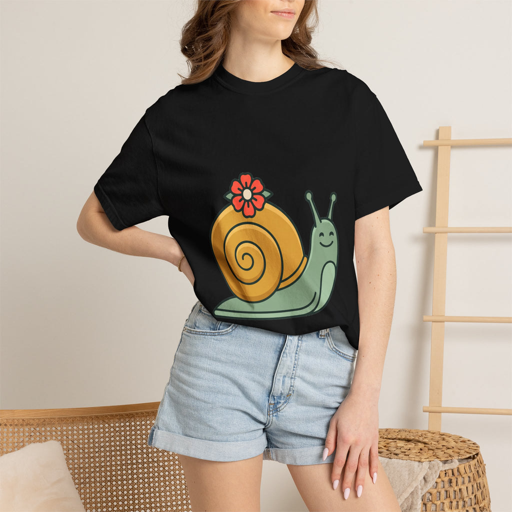 Snail with Flower Shell Tee