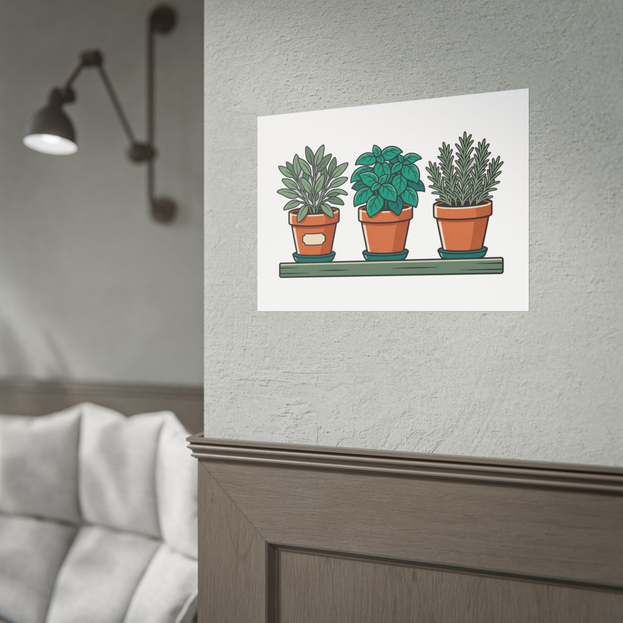 Cottage Window Herbs Poster