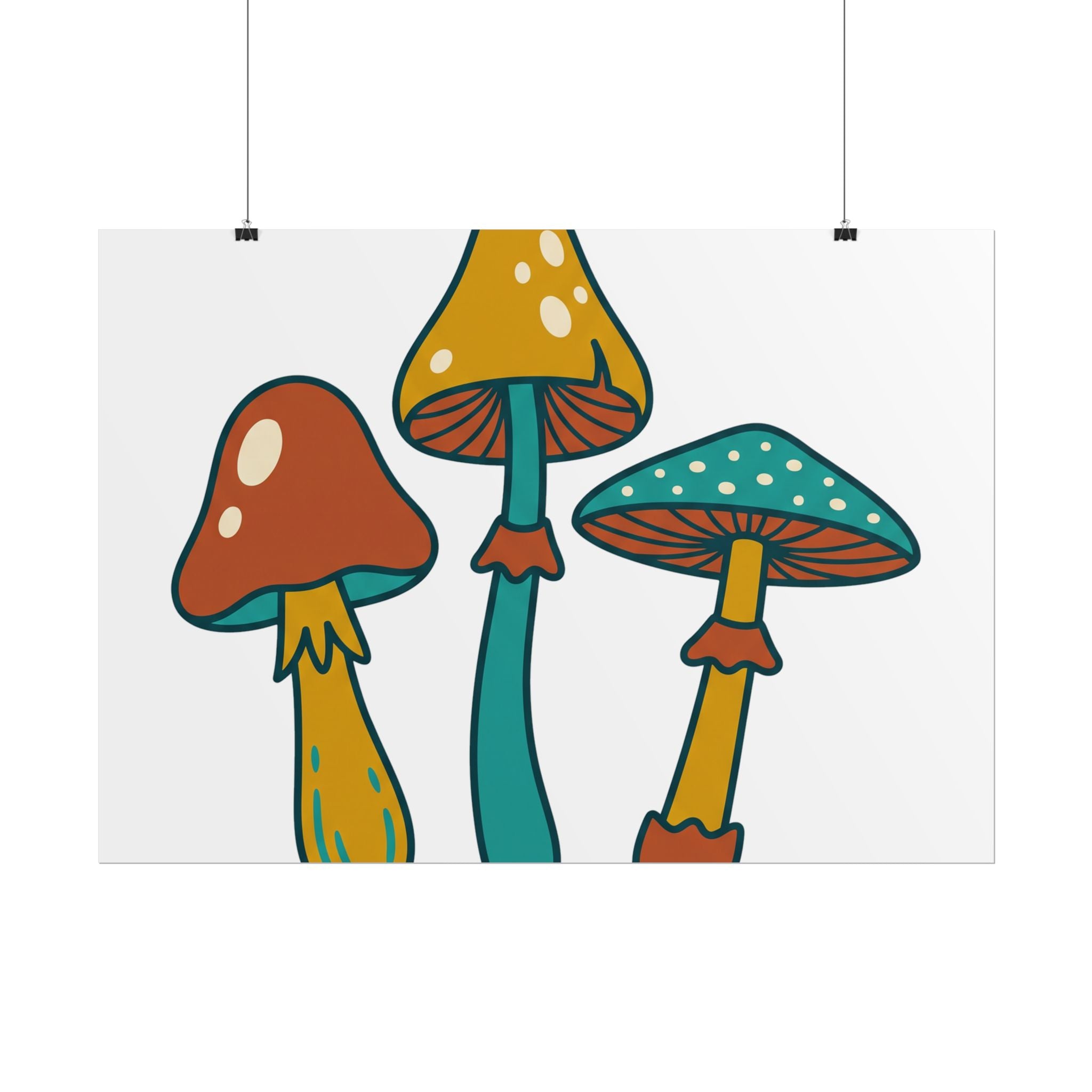 Mushroom Trio Botanical Poster