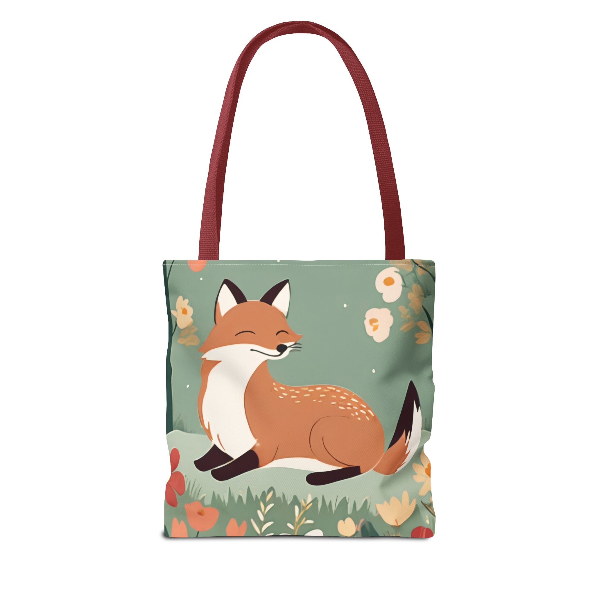 Floral Fox Tote Bag — Cute Woodland Animal Market Bag