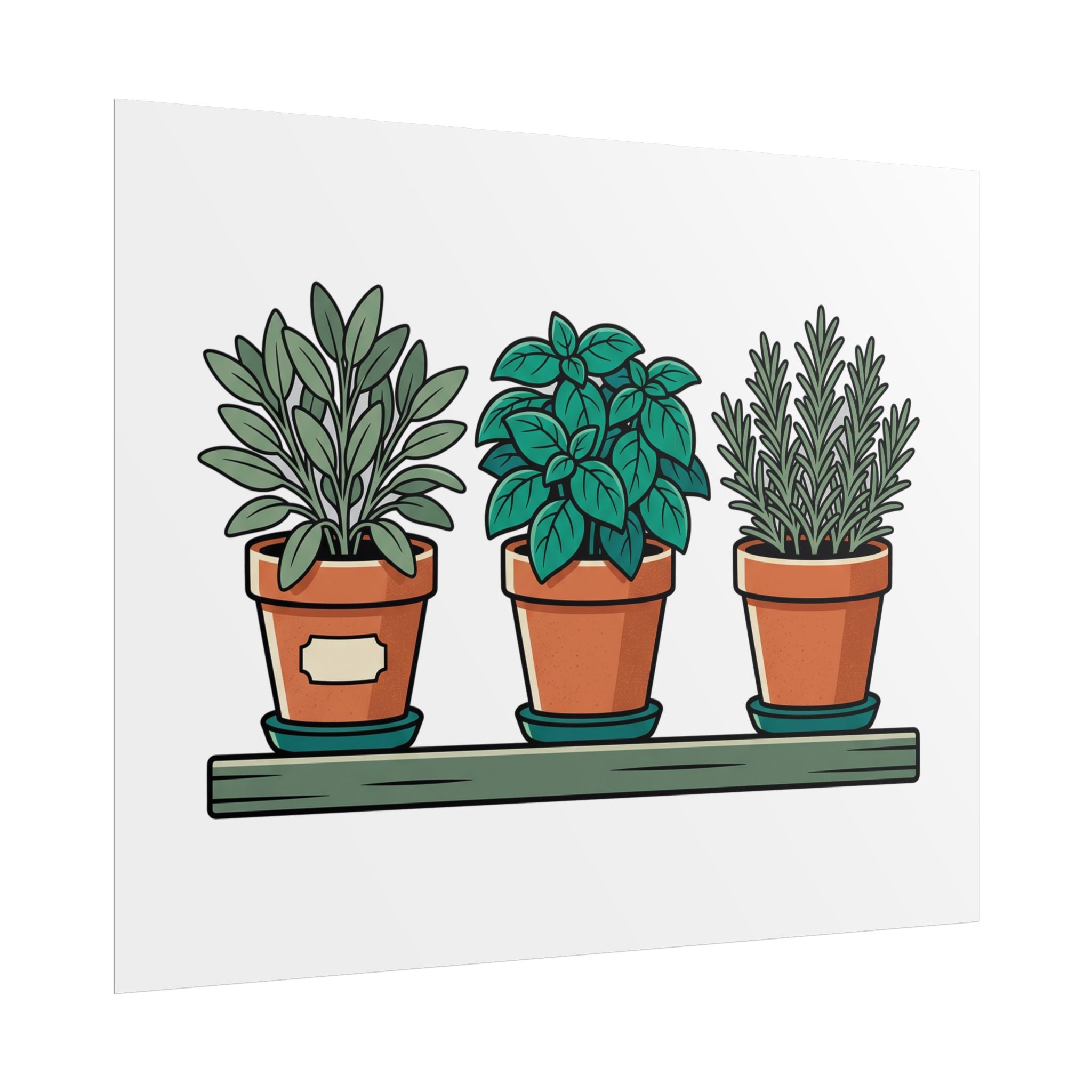 Cottage Window Herbs Poster