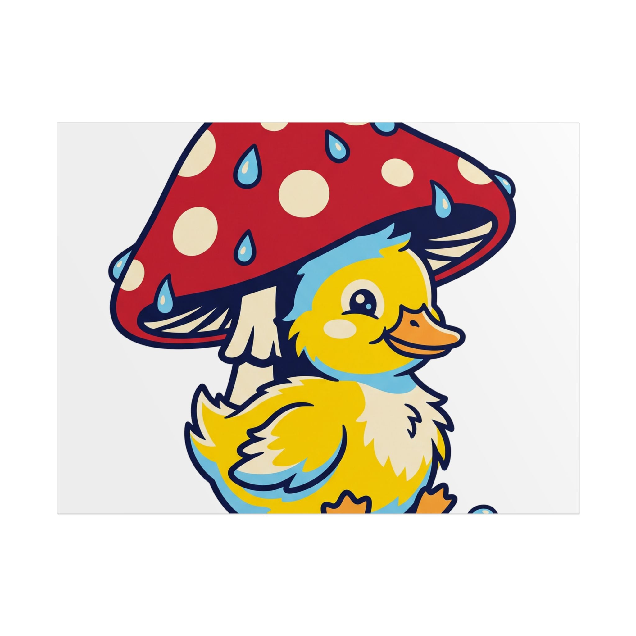 Duckling in Rain Poster