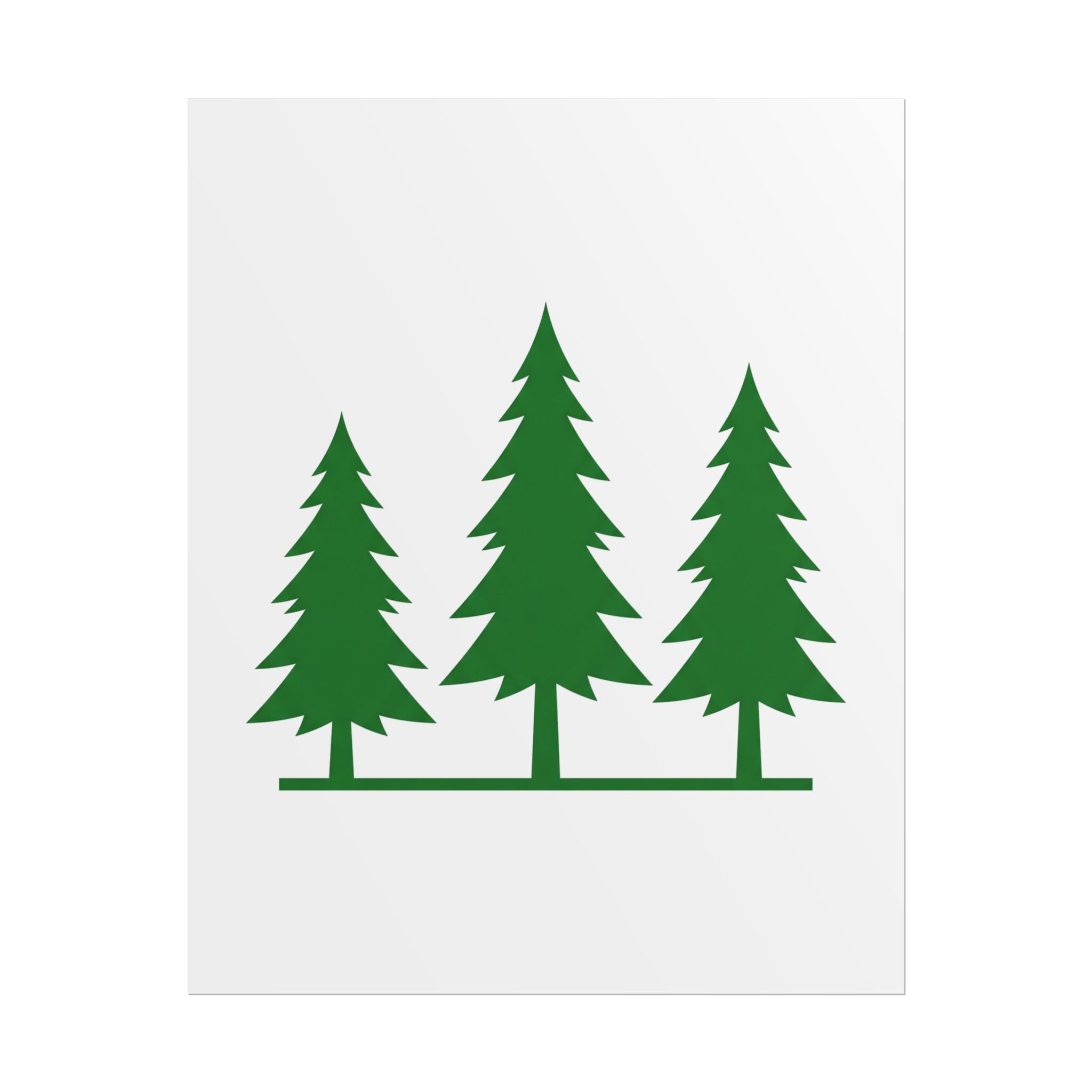 Pine Trio Silhouette Poster
