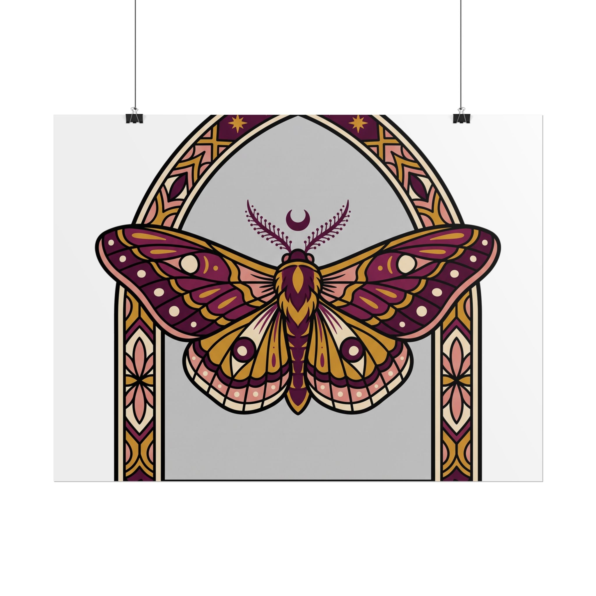 Arched Moth Stars Poster