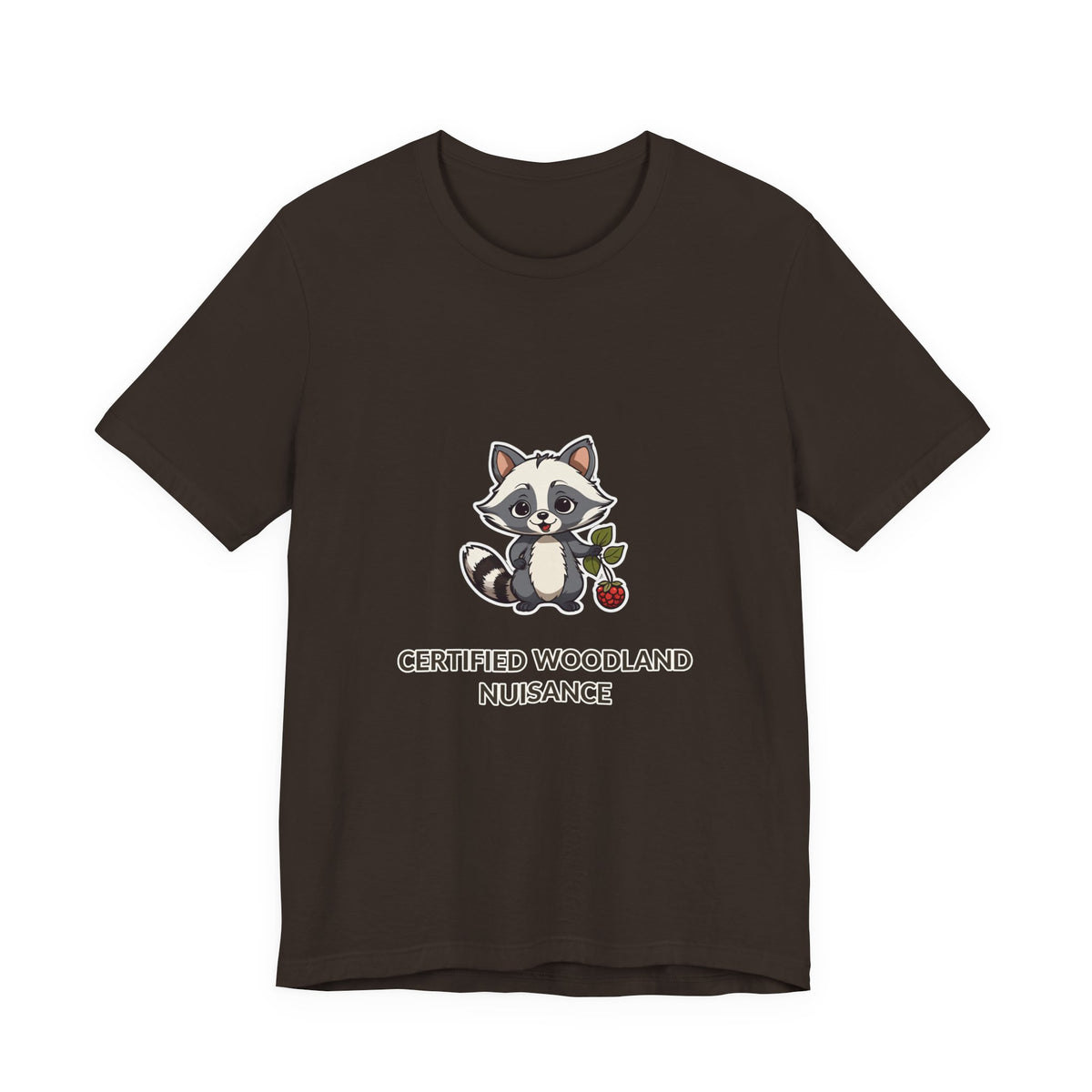 Certified Woodland Nuisance Tee in Brown, original woodland design by Bramblewick