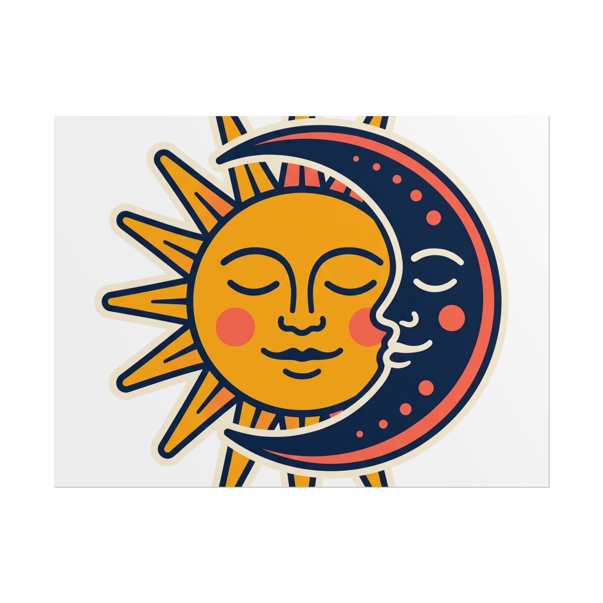 Sun Moon Faces Poster
