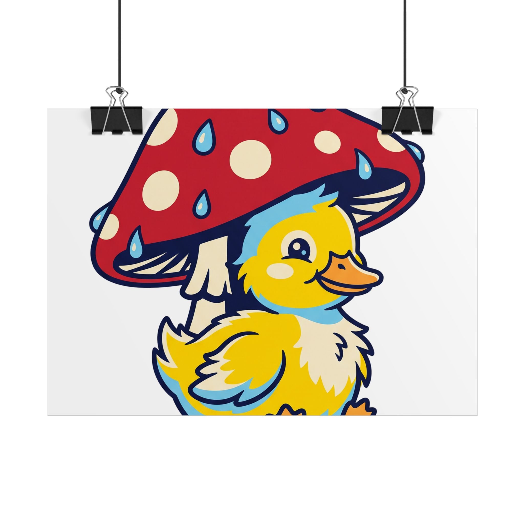 Duckling in Rain Poster