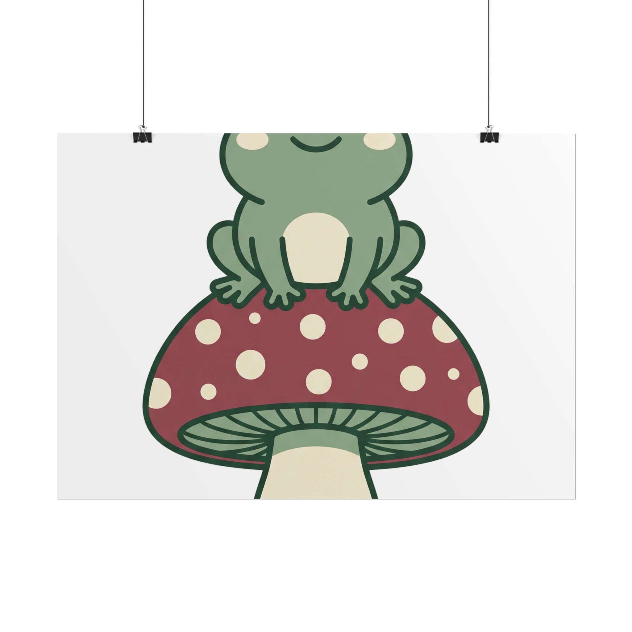 Frog on a Mushroom Poster