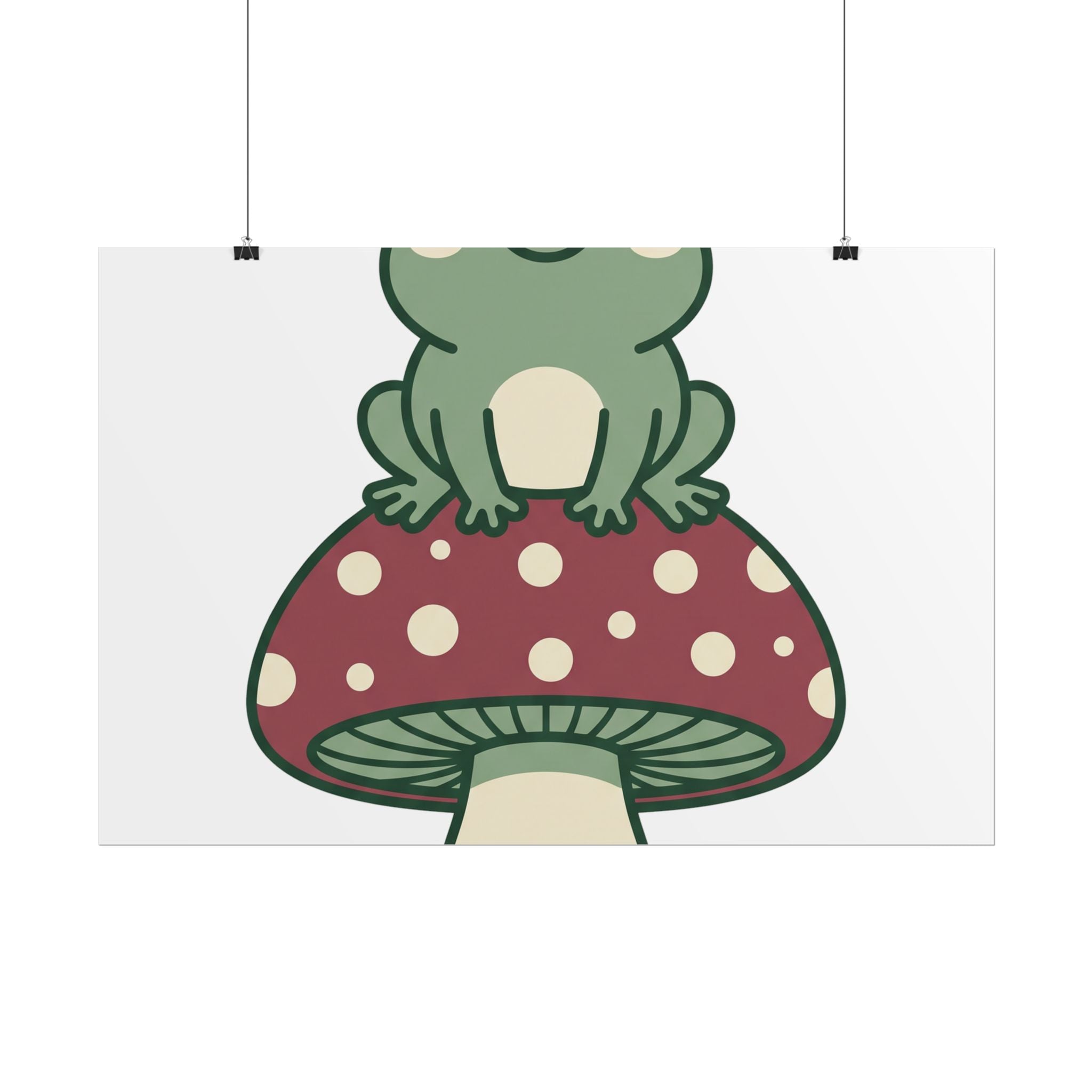 Frog on a Mushroom Poster