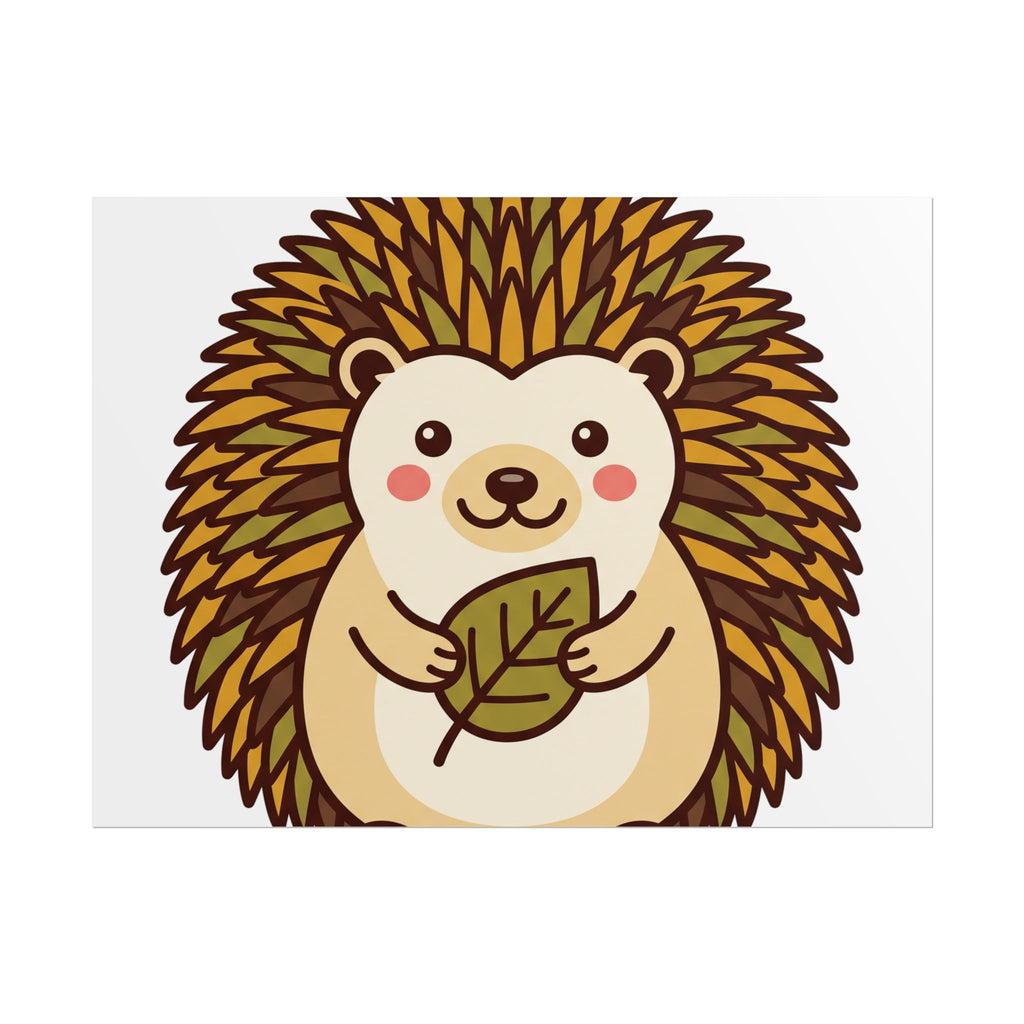 Chubby Hedgehog Poster, original woodland design by Bramblewick