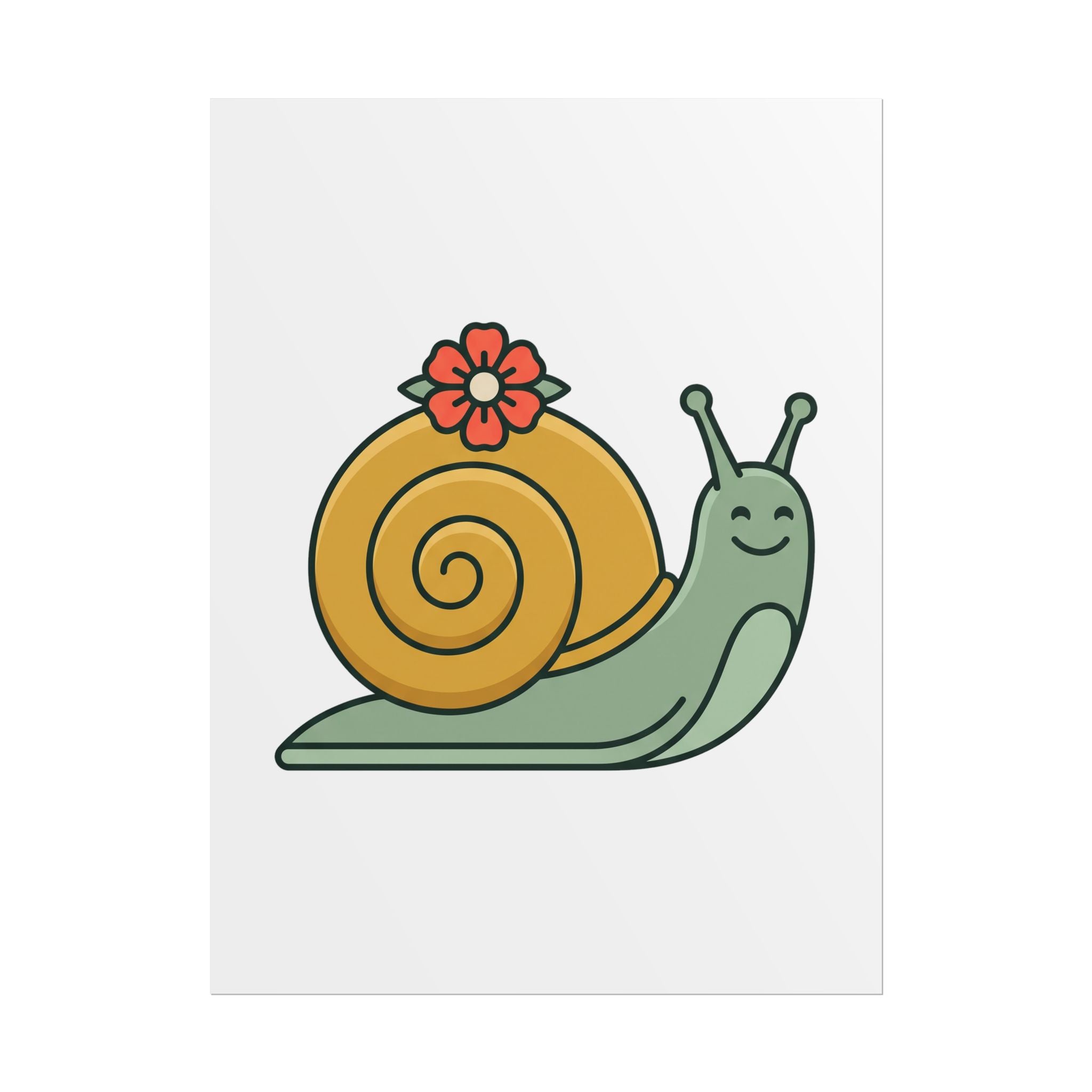 Snail with Flower Shell Poster