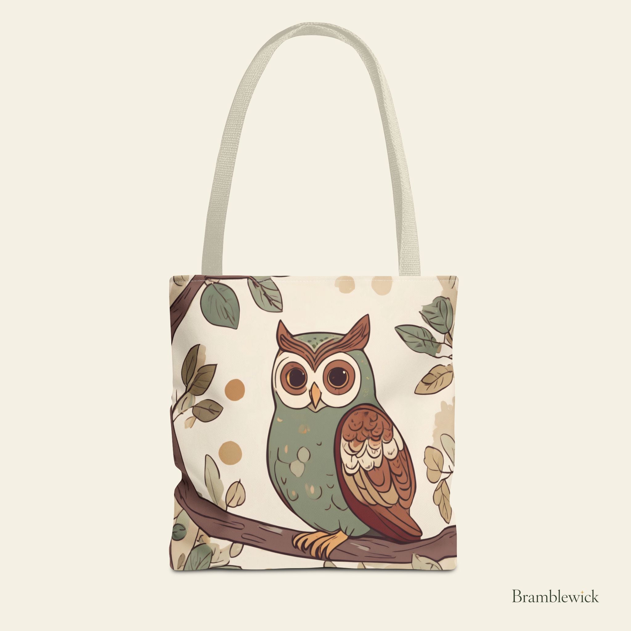 Owl Branch Tote Bag – Whimsical Woodland Canvas Tote
